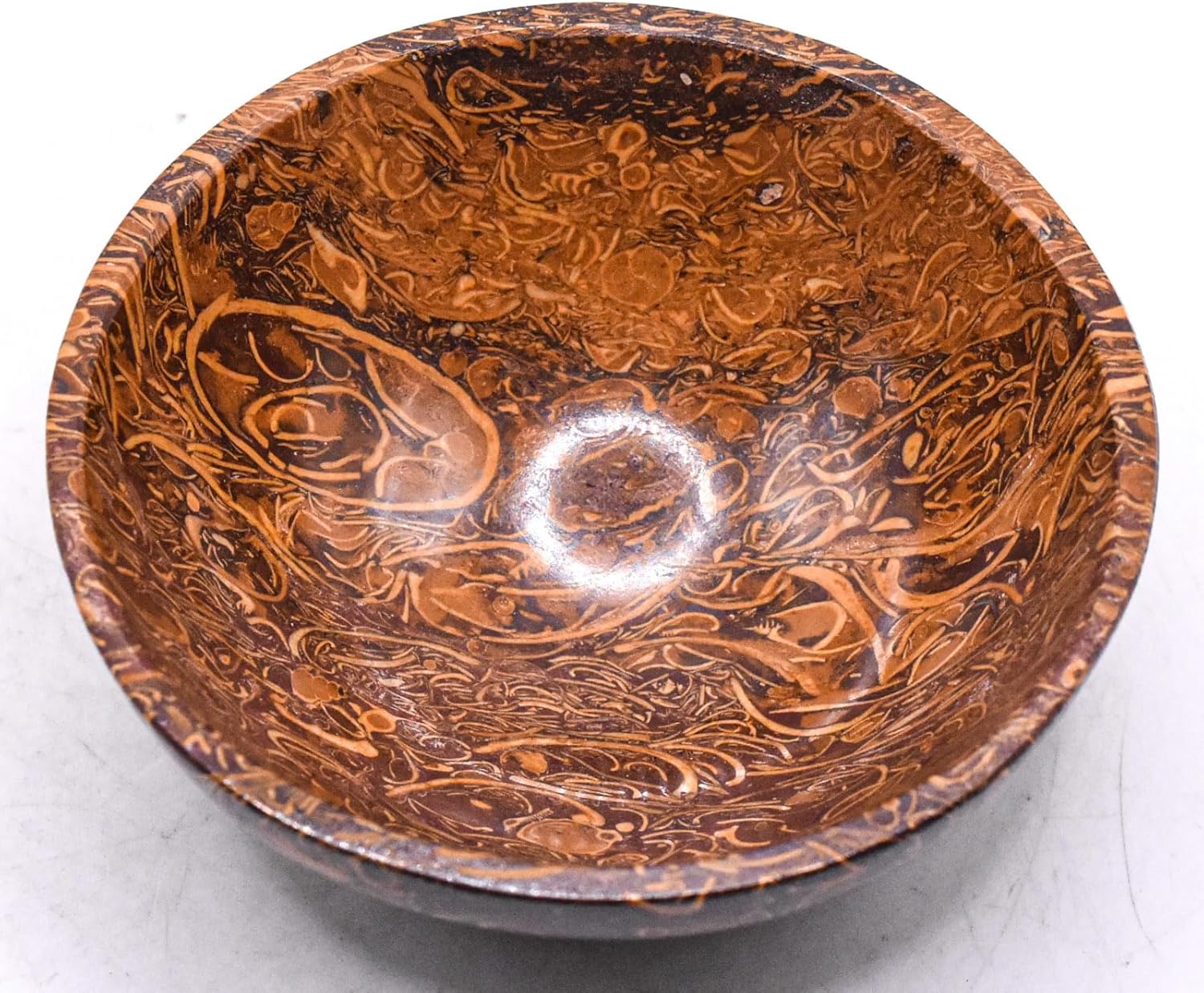 31 Inch Mariam Fossil Jasper Bowl Natural Gemstone Decor