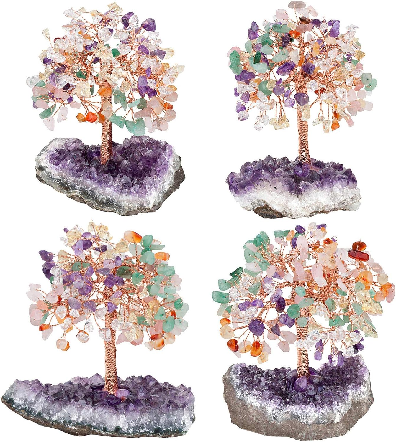 Mookaitedecor Bundle - 2 Items Natural Raw Crystals Chakra Crystal Tree