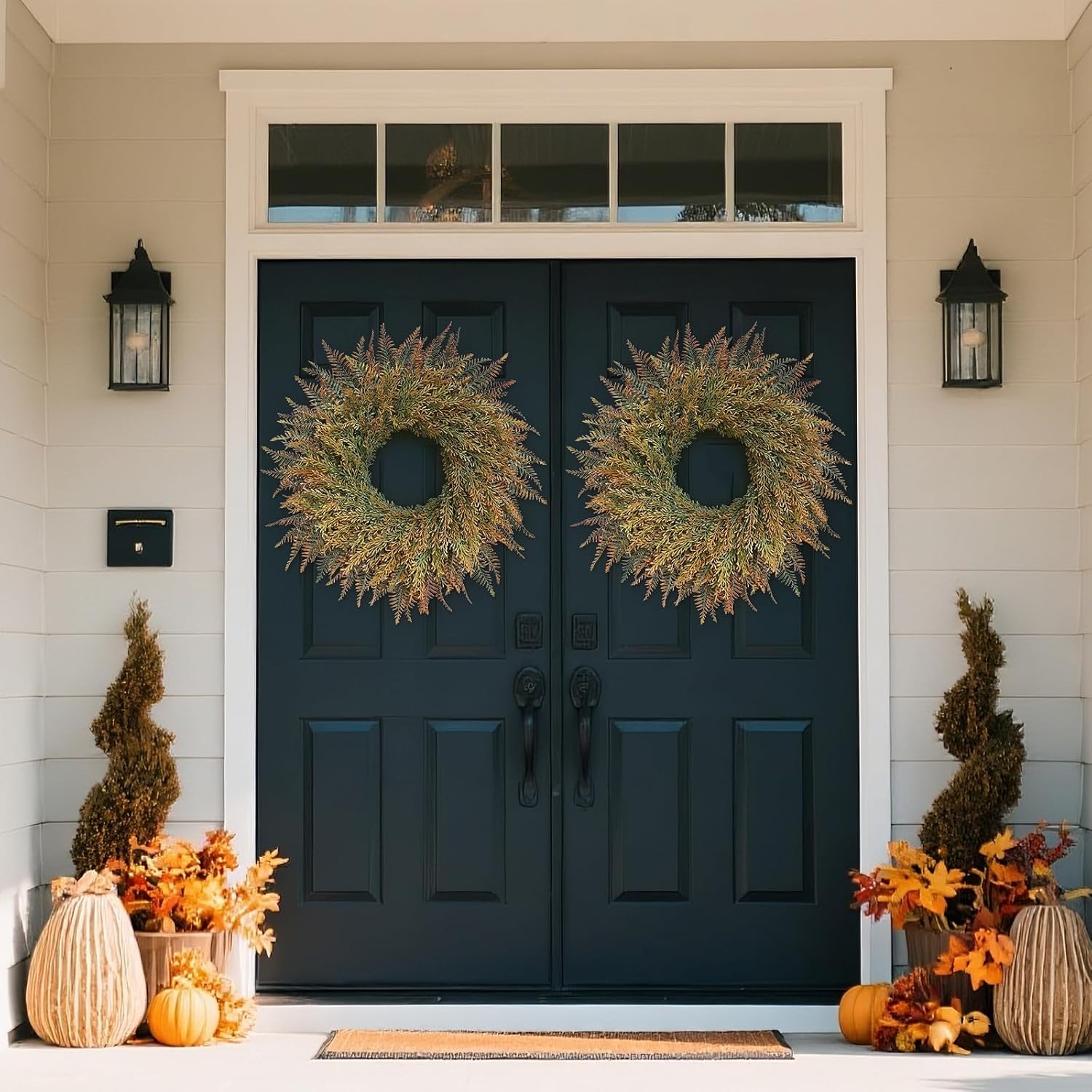 26 Fall Wreath for Front Door and Porch Decor