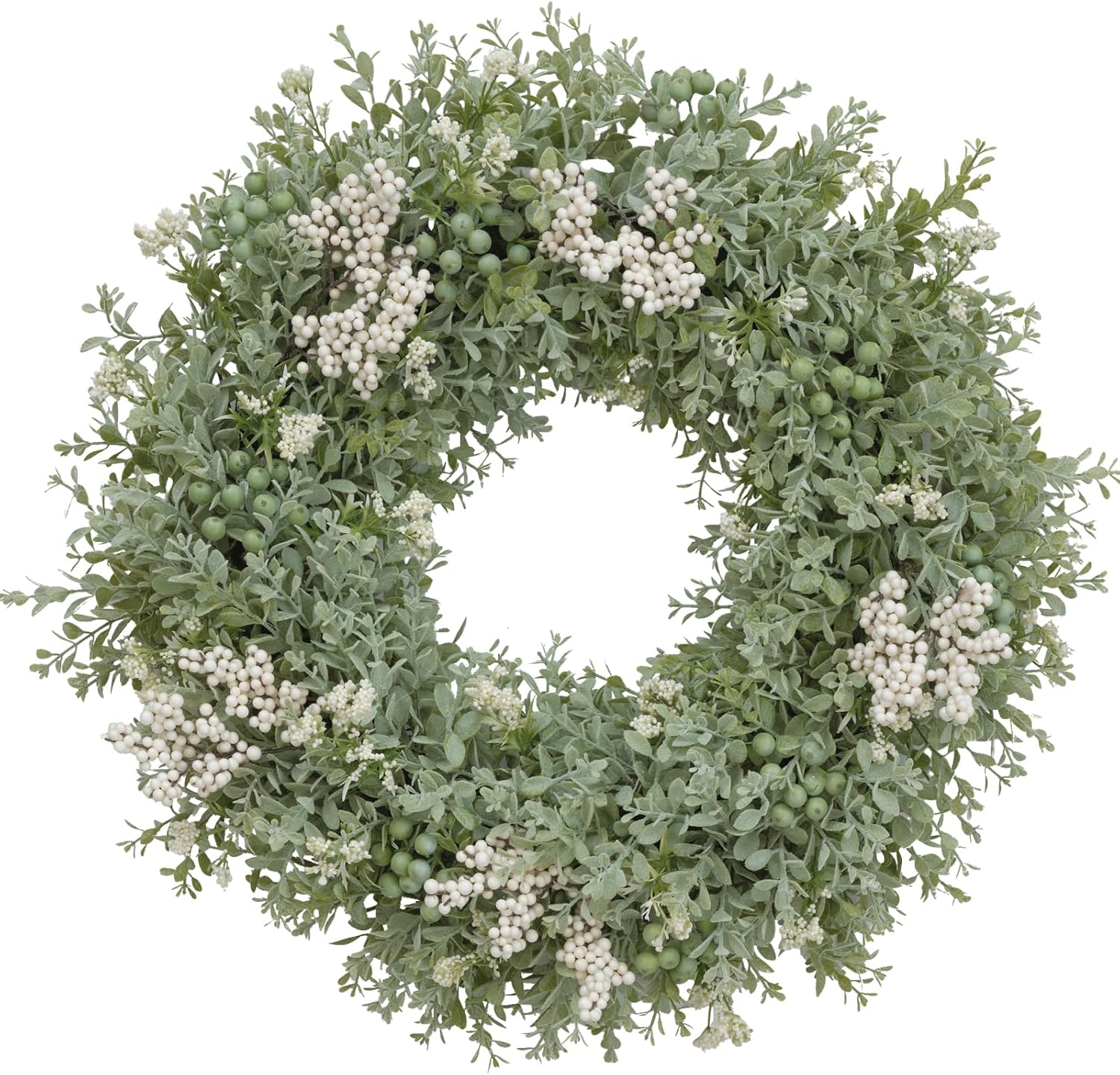 Realistic Greenery Wreath for Front Door - 197 Inch Artificial Eucalyptus Spring Decor
