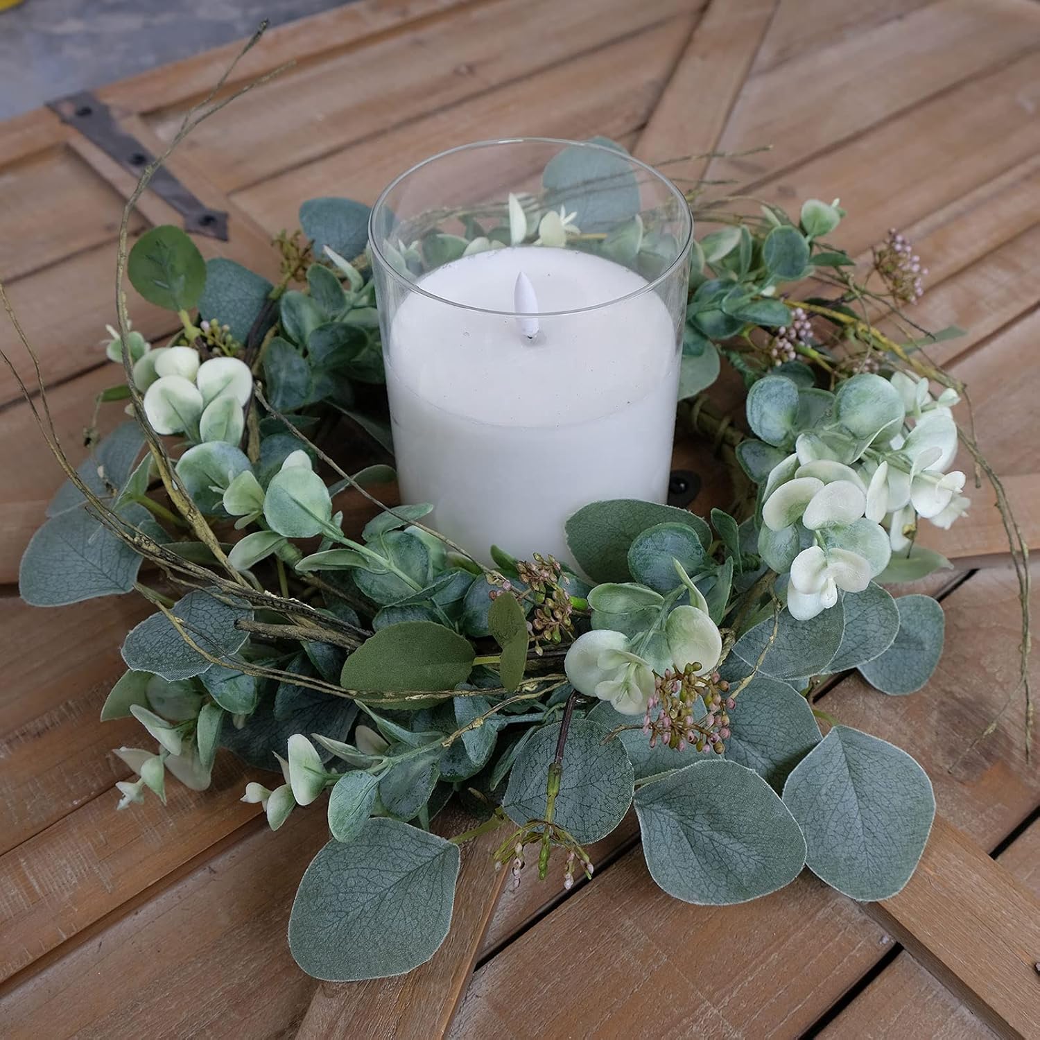 Idyllic 12 Inch Artificial Eucalyptus Wreath 2 Pack