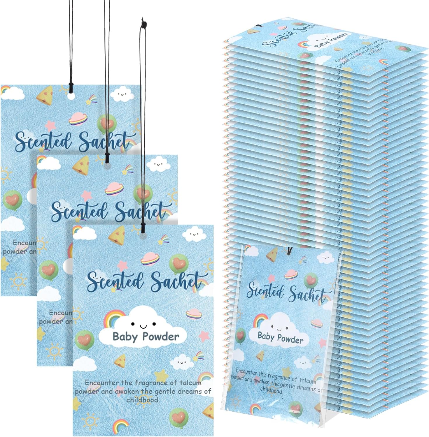 24 Pack Talcum Powder Scent Sachets for Home and Car Freshening