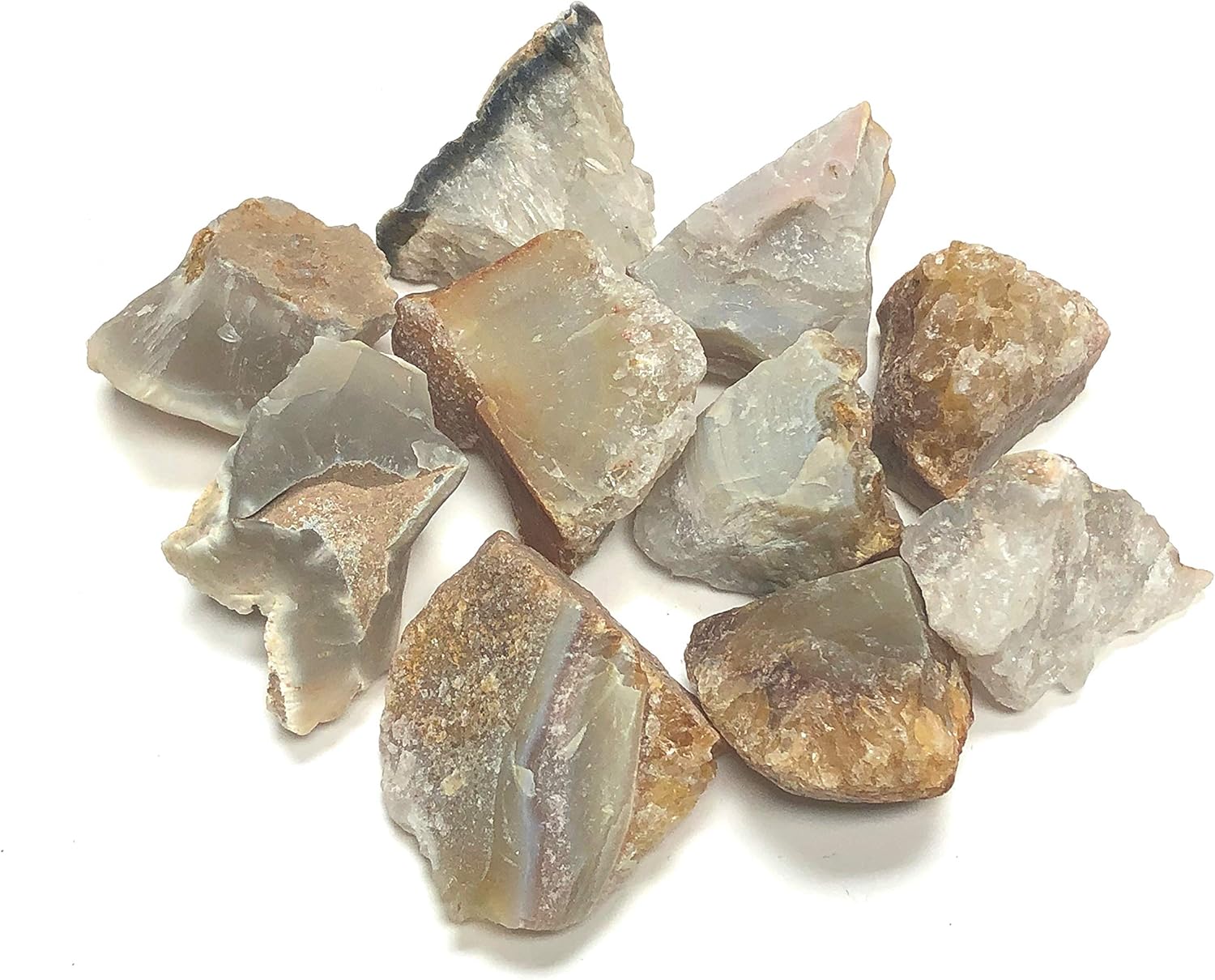Rough Natural Agate Stones - 1 Velvet Bag 12 Pound