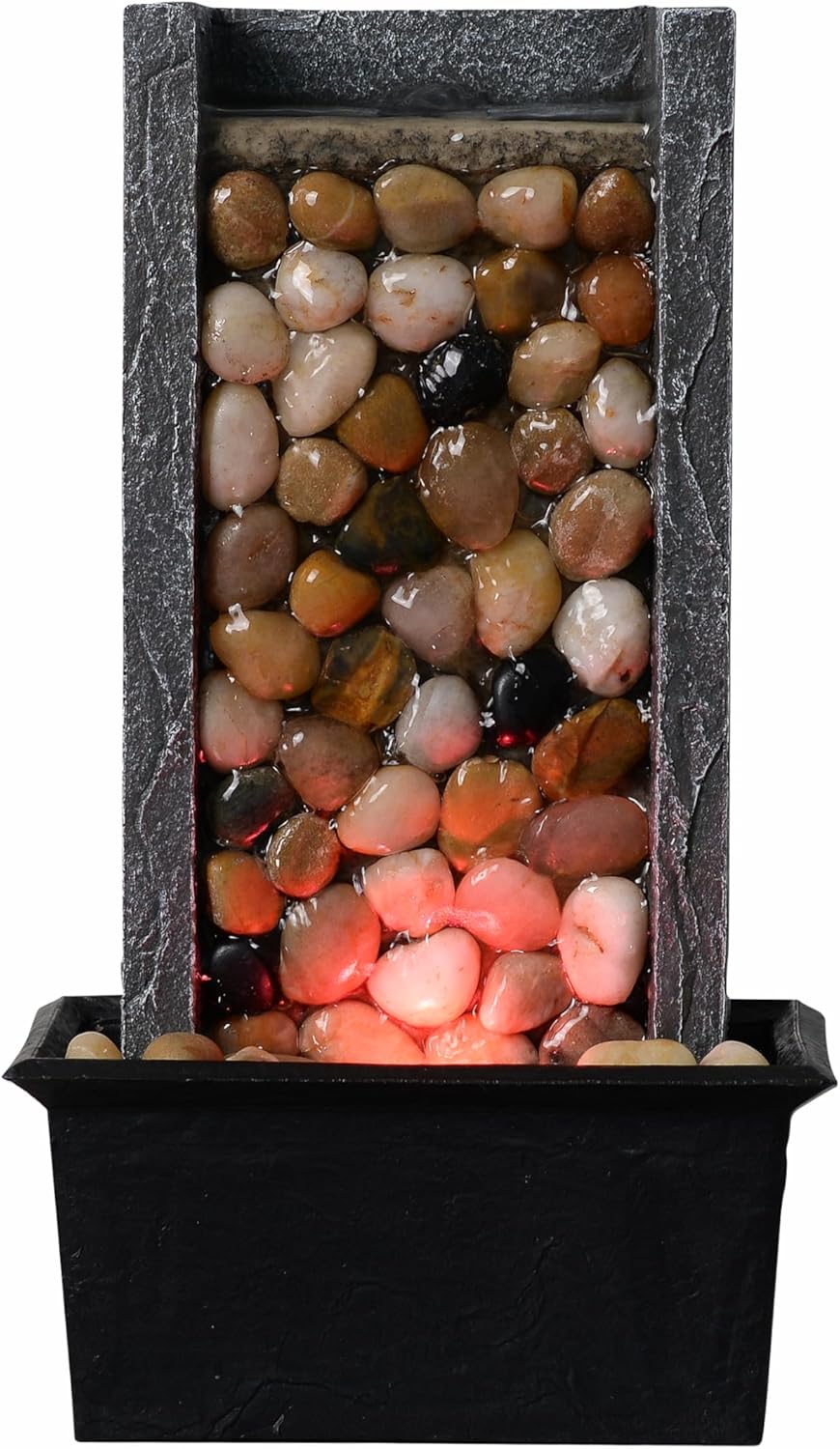 Kalona 106 Inch Indoor Waterfall Fountain with Colored LED Lights