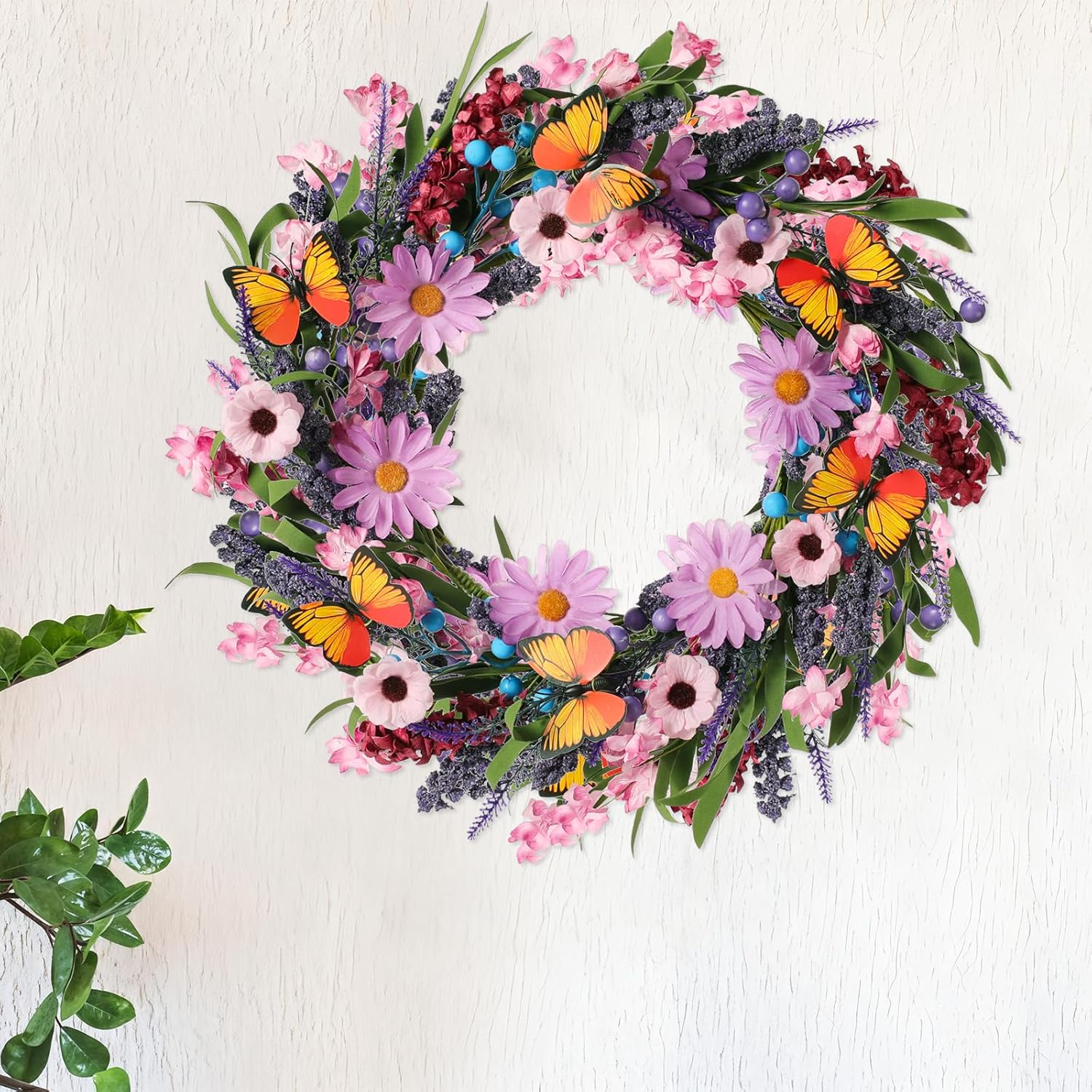 Lavender Wreath for Front Door - 18 Inch All Season Decor