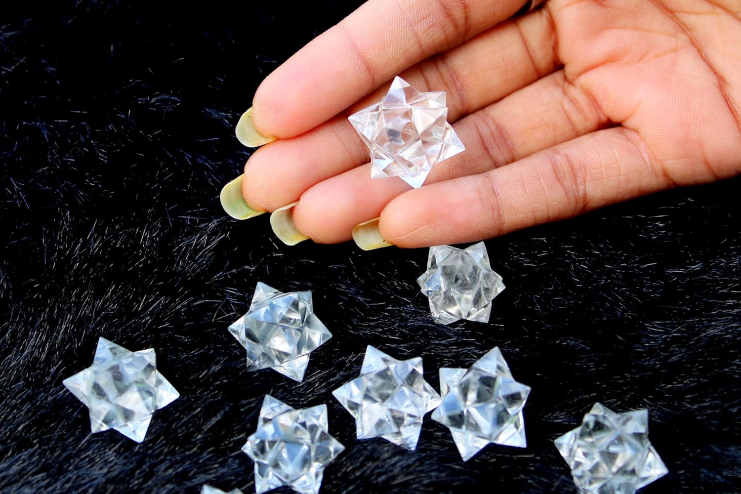 Jet Crystal Quartz Merkaba Star Healing Stone