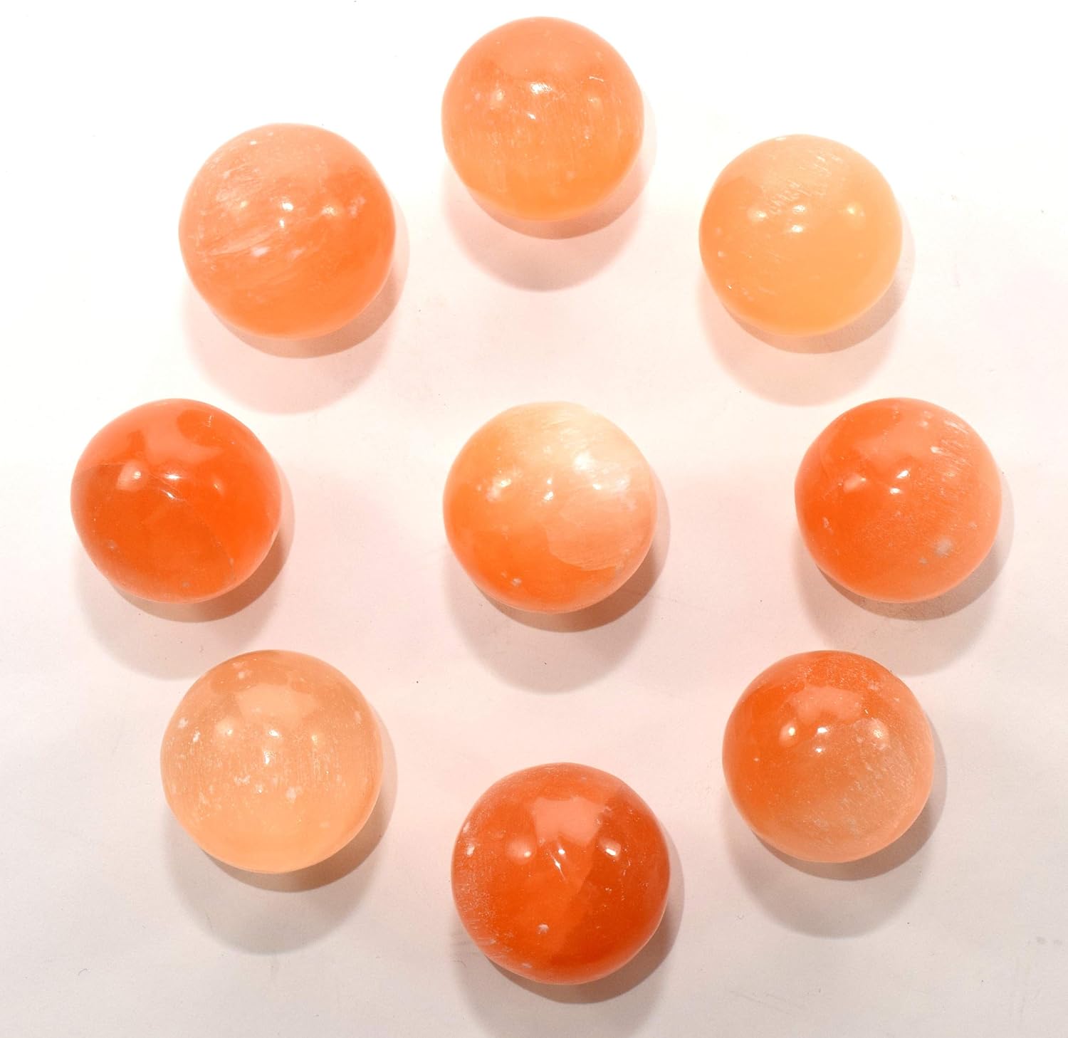 HQRP 40mm Natural Orange Selenite Sphere With Stand