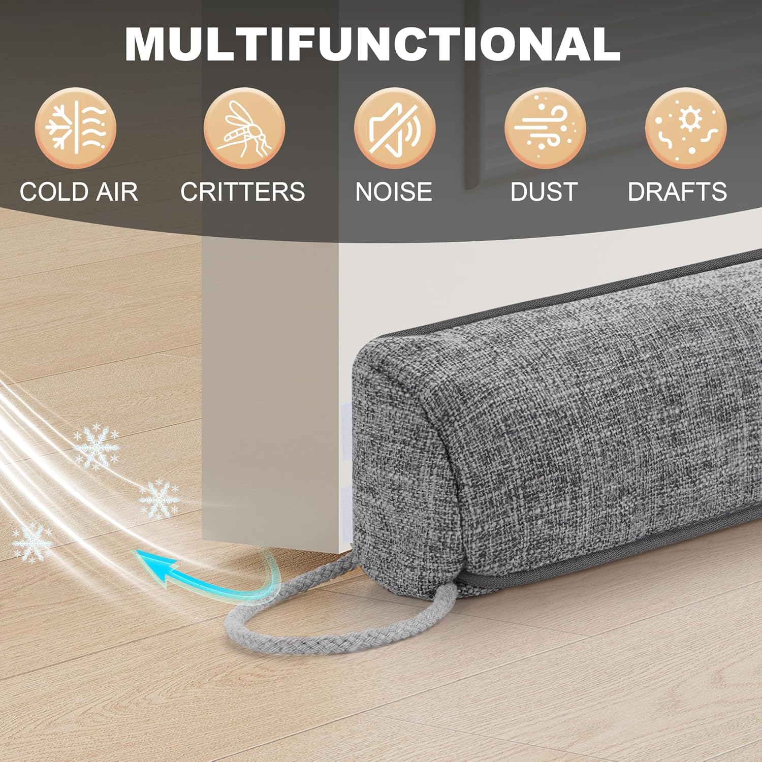 UUYUUY Door Draft Stopper Triangular Stopper for Cold Air Blocker Seal Guard 38 Inch Winter Window Gap Filler