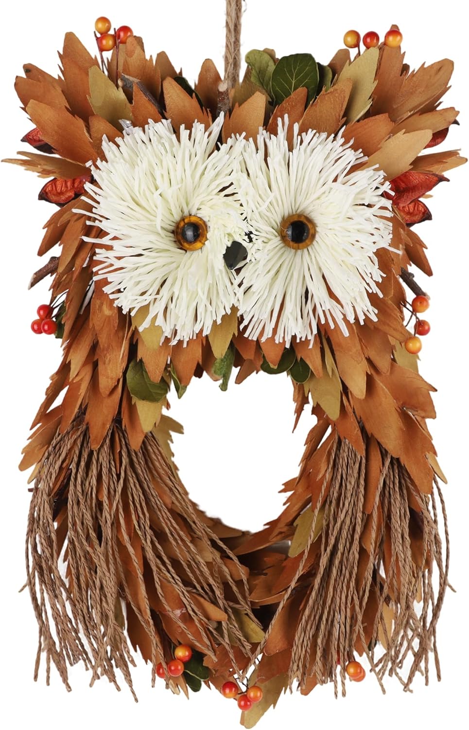 Winemana Owl Fall Wreath 14 Inch Handmade Decor