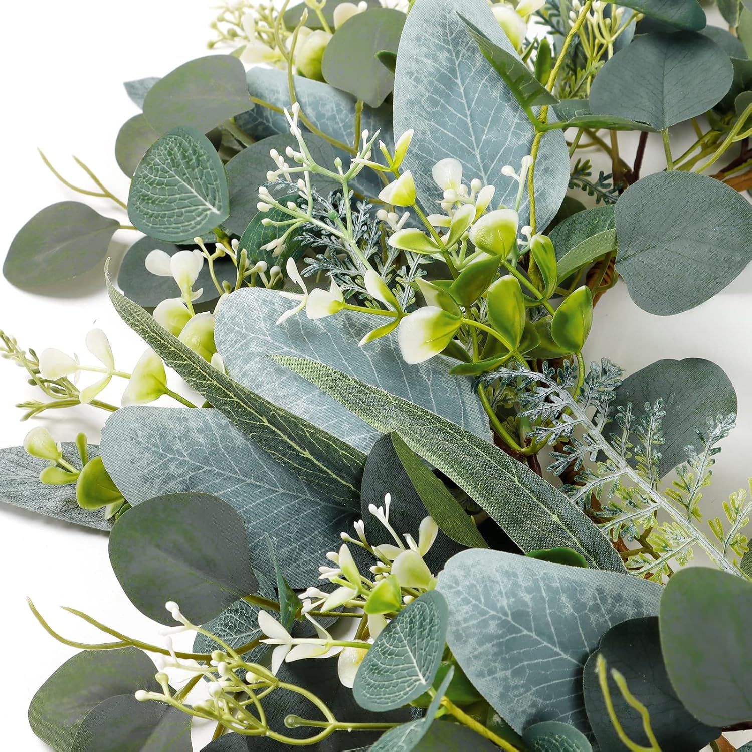 Dremisland Green Eucalyptus Wreath with Welcome Sign 22in Decor