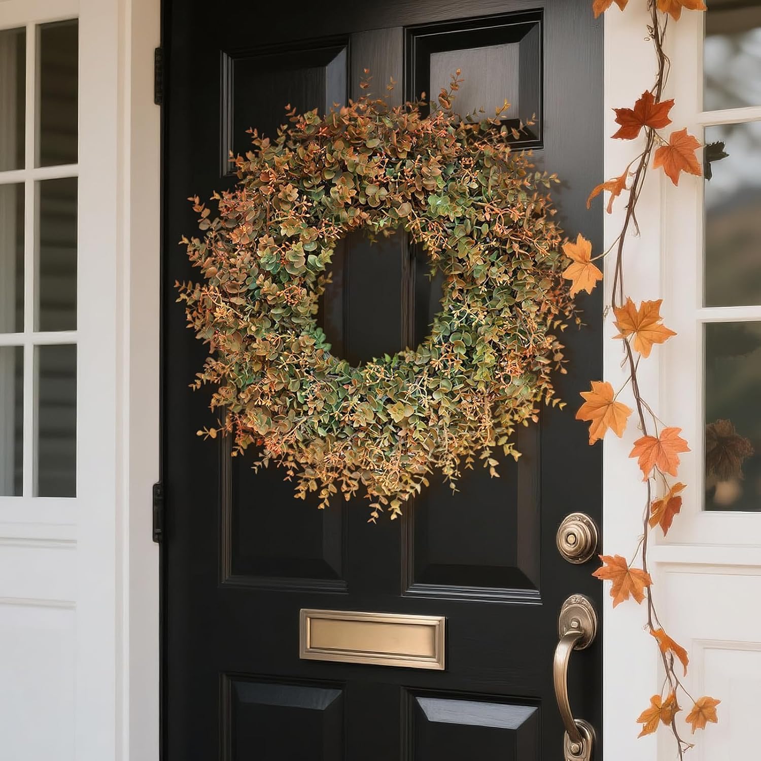 26 Inch Fall Wreath for Front Door Outdoor Decor