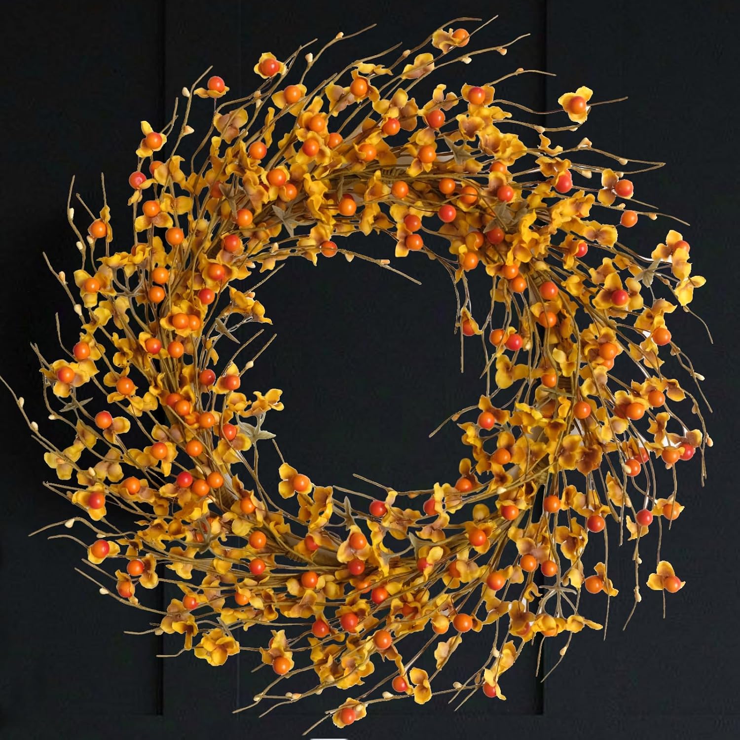 18 Inch Fall Berries Flower Wreath for Front Door