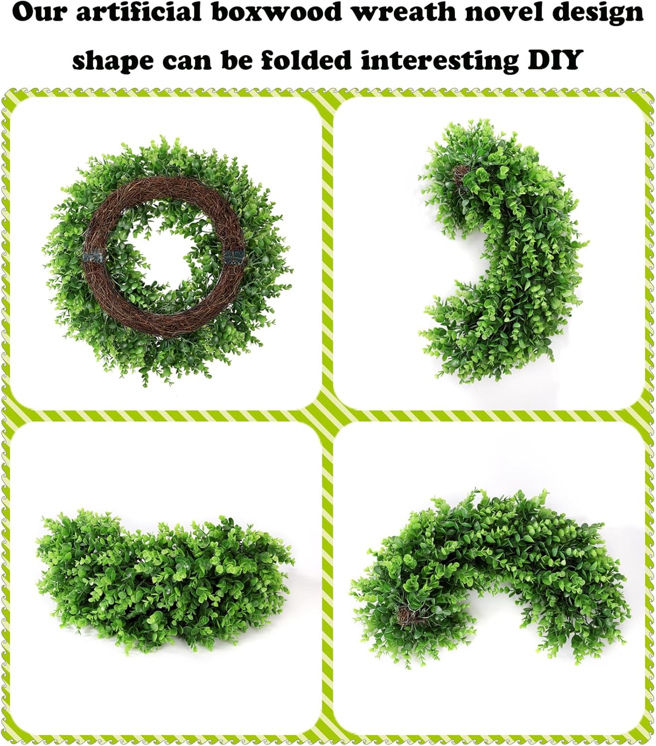 20 Inch Preserved Boxwood Wreath for Front Door
