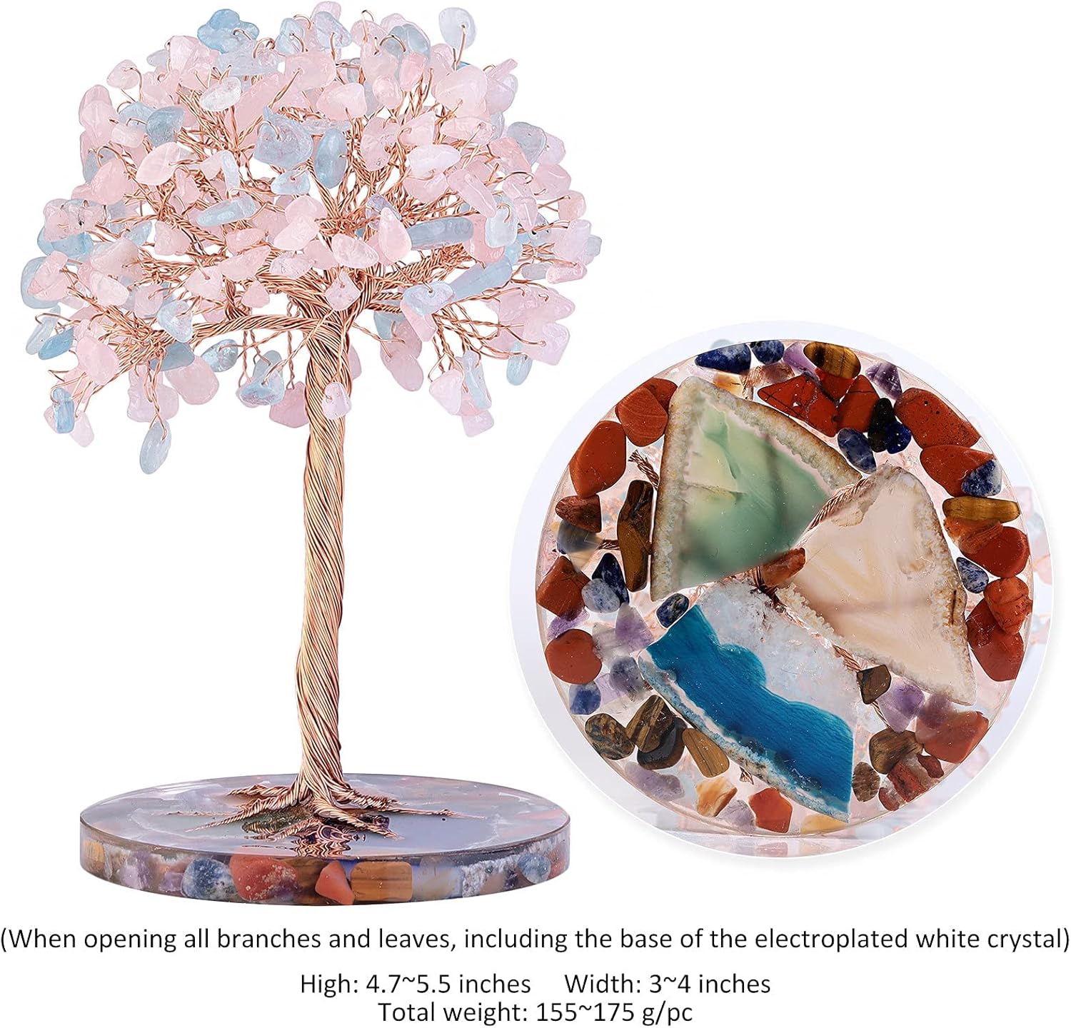 Rockcloud Blue Crystal Stones Desk Ornament Set Pack of 2