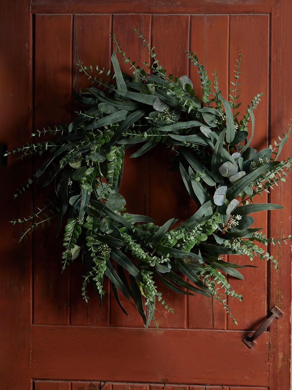 24 Inch Artificial Eucalyptus Wreath for Front Door