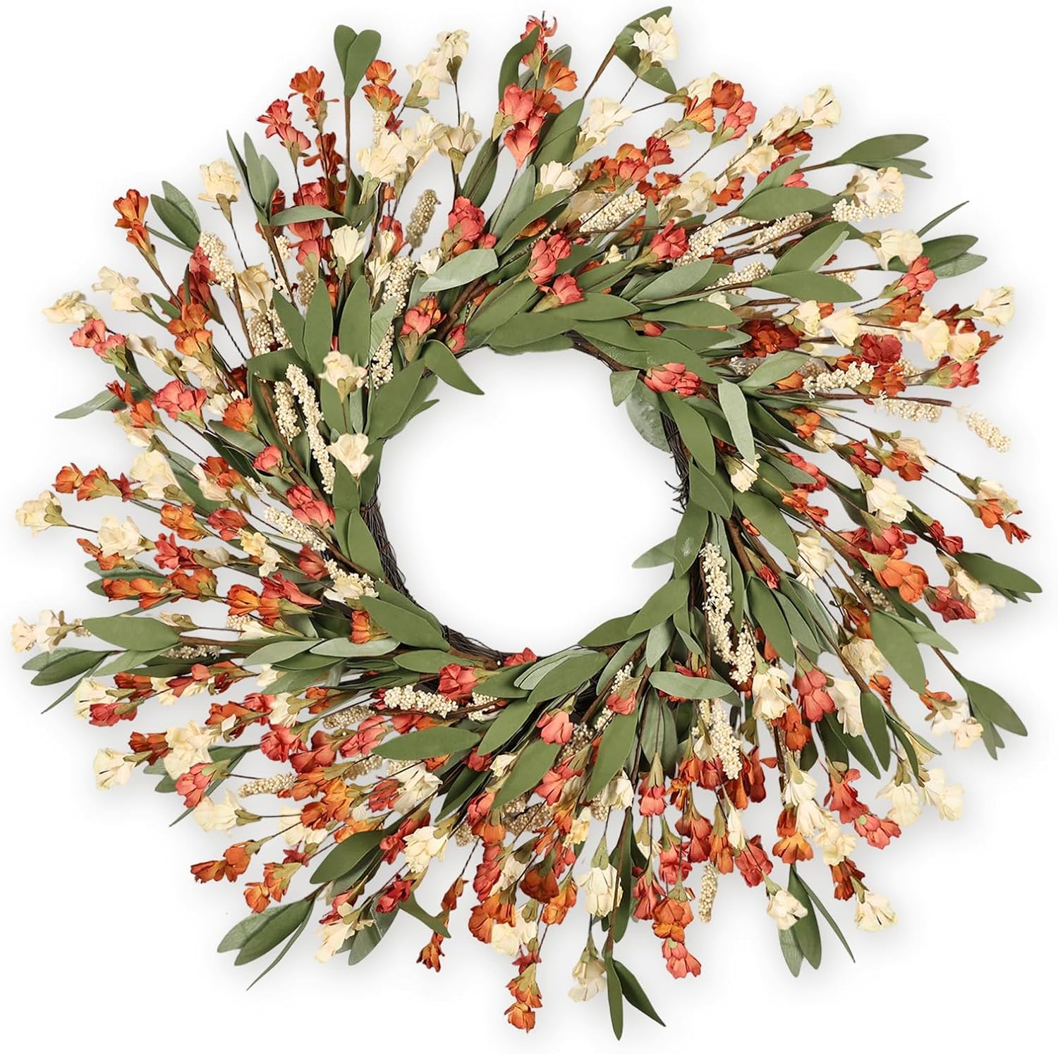 24 Inch Realistic Fall Door Wreath for Home Decor