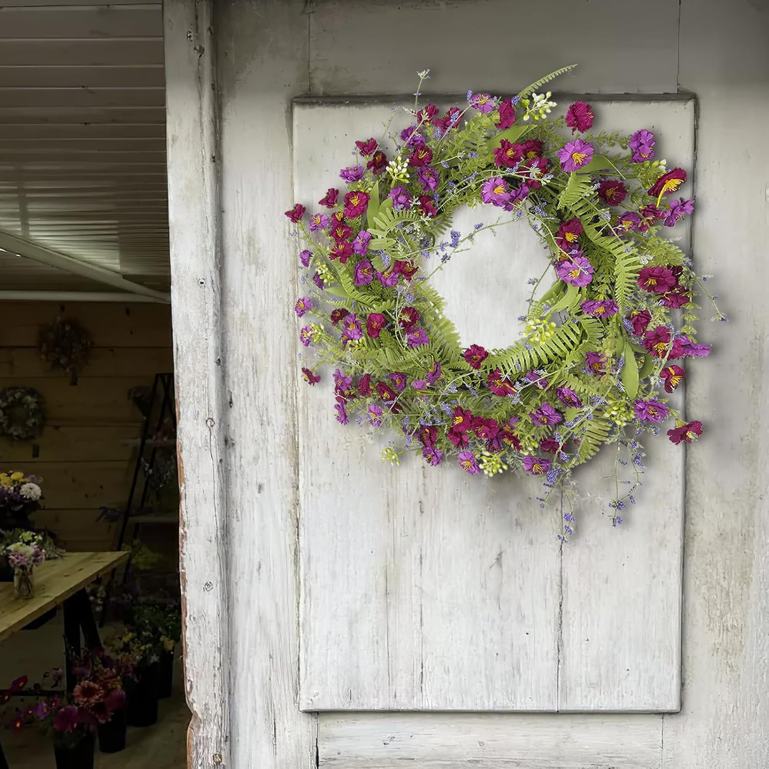 CISDUEO 20 Inch Spring Wreath for Front Door