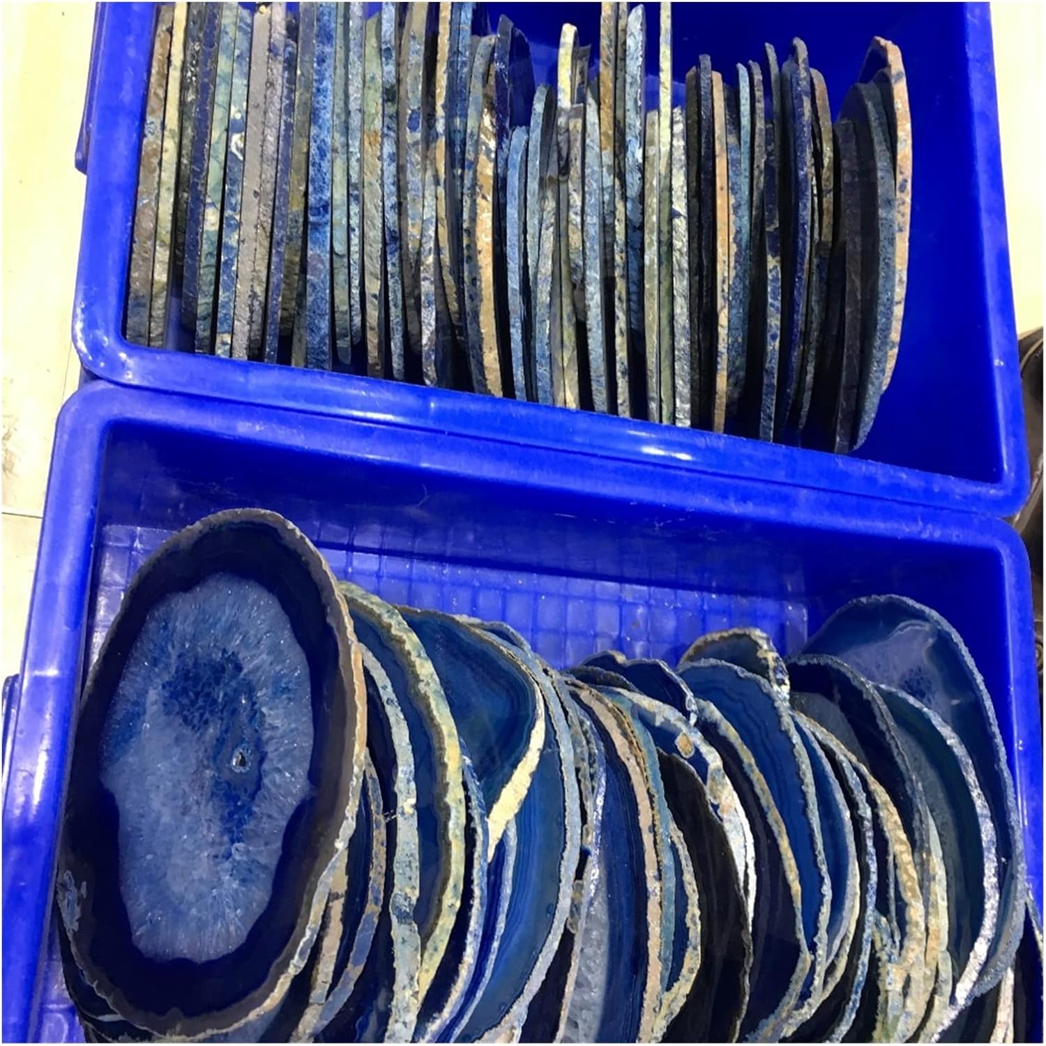 150mm Blue Agate Slice Geode for Indoor Fountain Decor