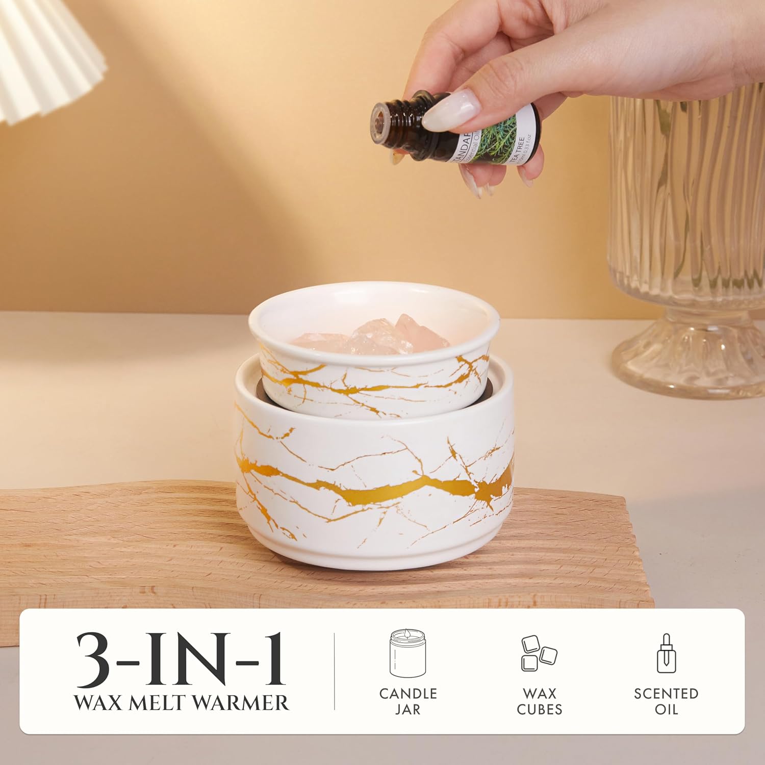 PALANCHY 3-in-1 Wax Melt Warmer Ceramic Electric