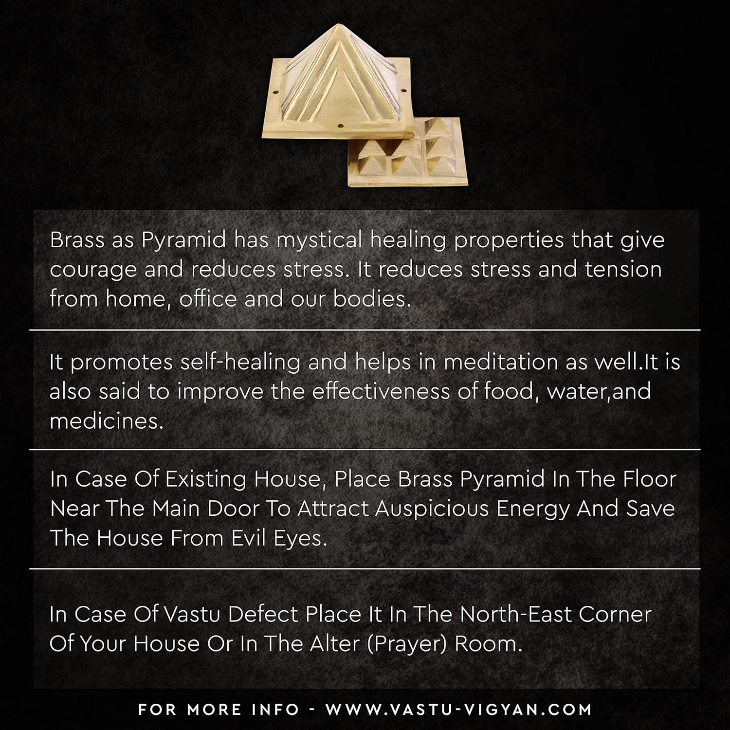 Brass 2 Layer Vastu Pyramid for Home and Office