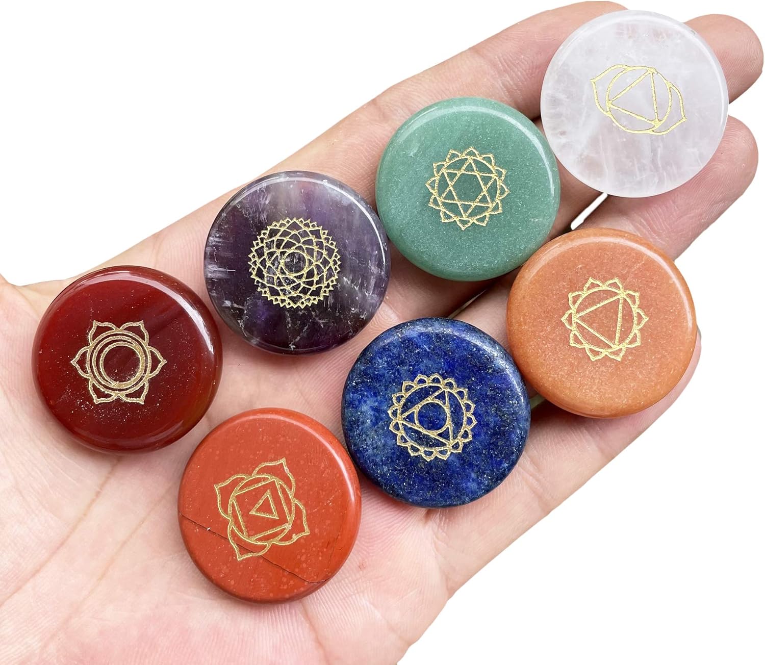 Fekuar 7 Chakra Gemstone Set for Healing and Meditation