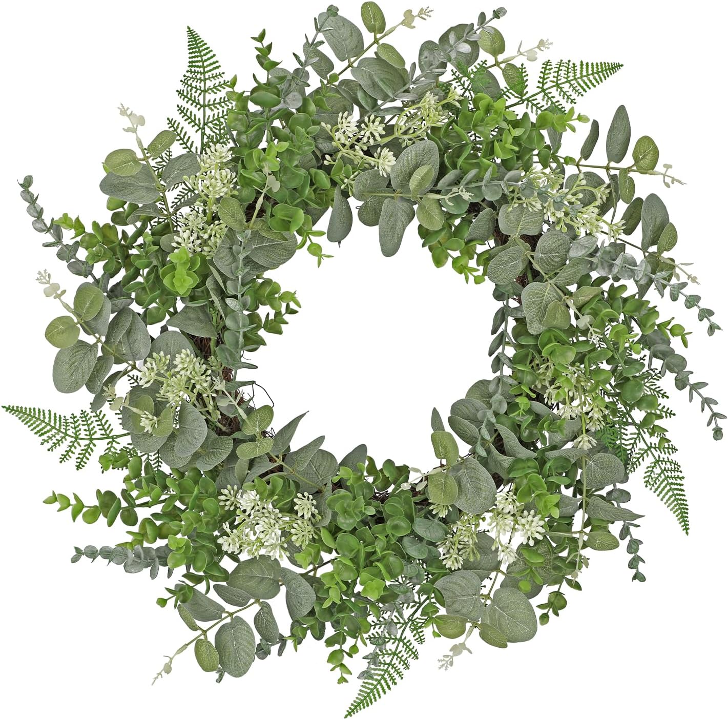 Briful 20in Eucalyptus Door Wreath for Front Door All Seasons Home Decor