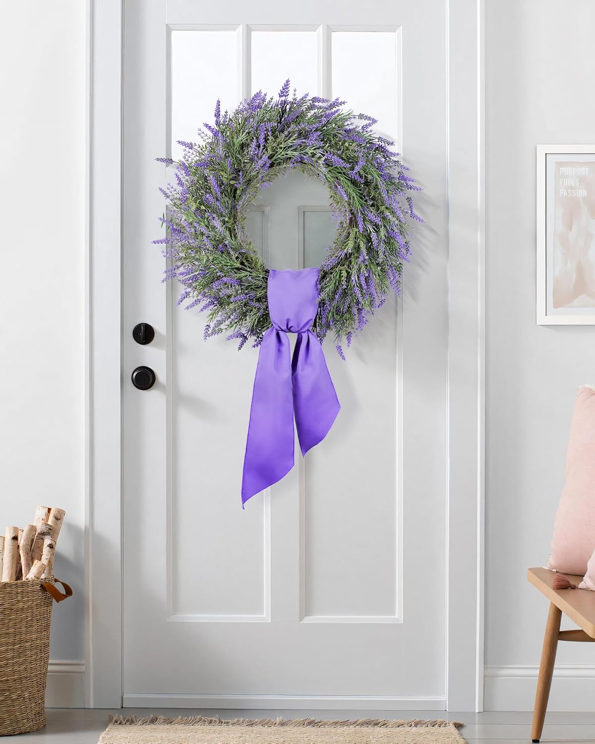 DDHS 24 Inch Summer Wreath for Front Door and Farmhouse Decor