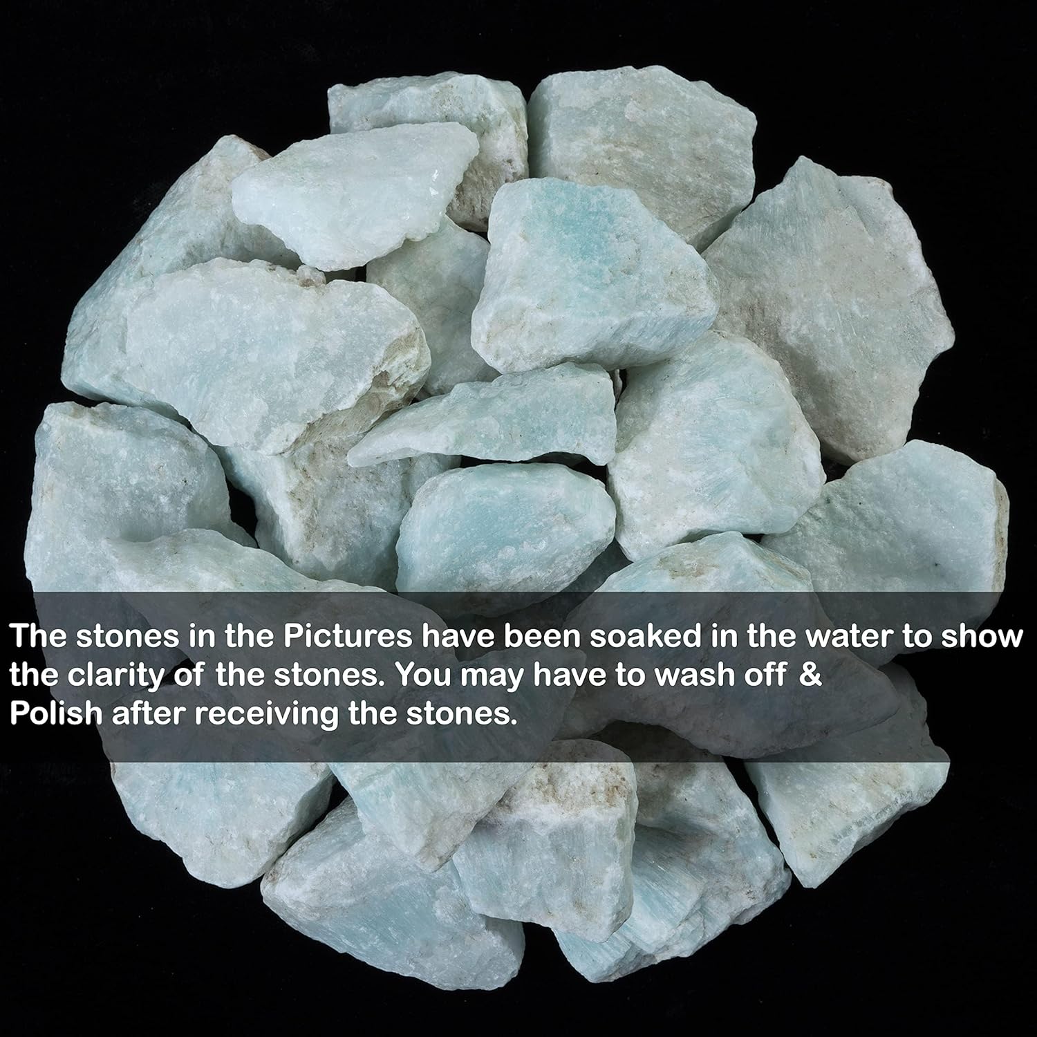 Crocon 12 LB Blue Aragonite Rough Stones Bulk for Tumbling Polishing and Chakra Healing