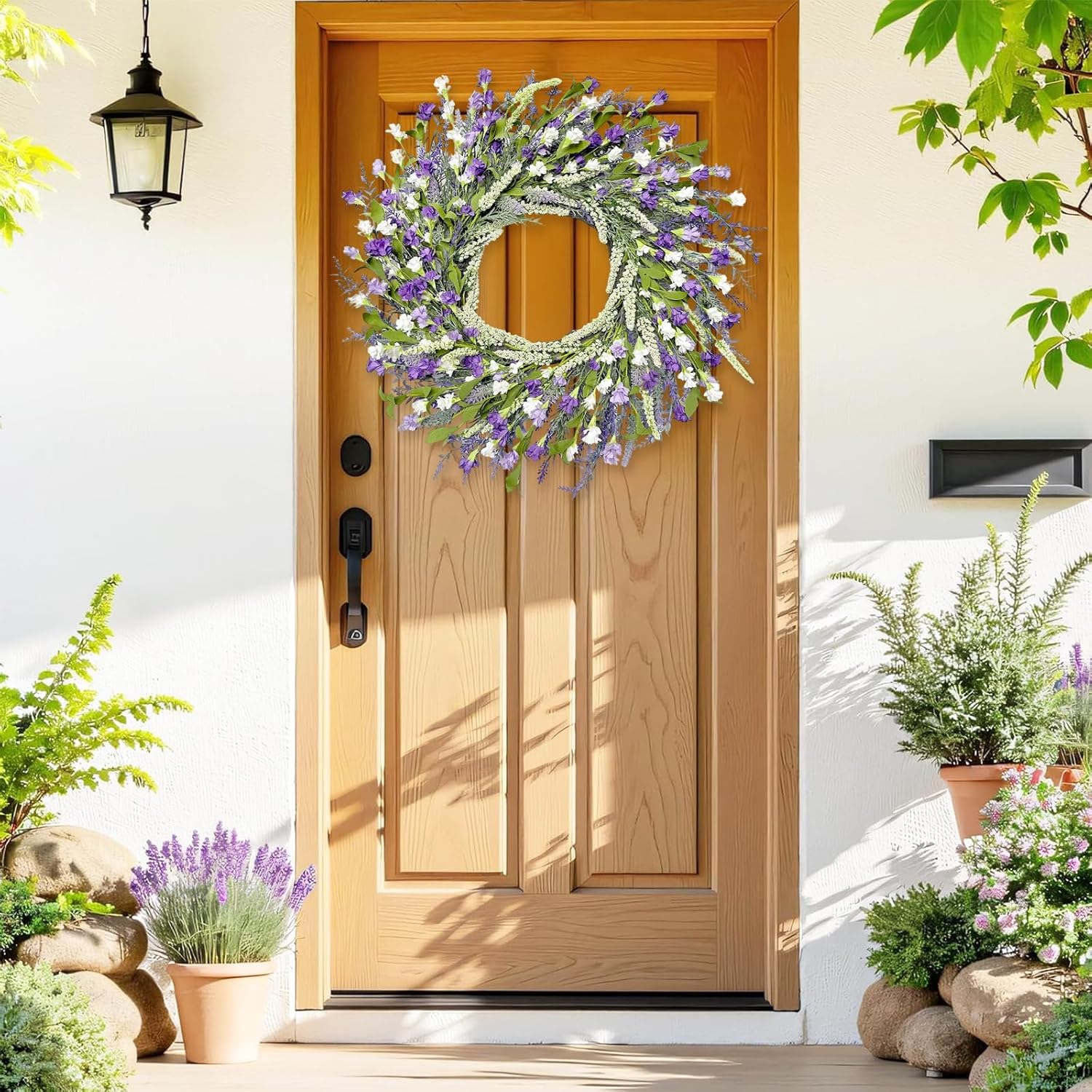 Artgar 26 Inch Lavender Wreath for Front Door