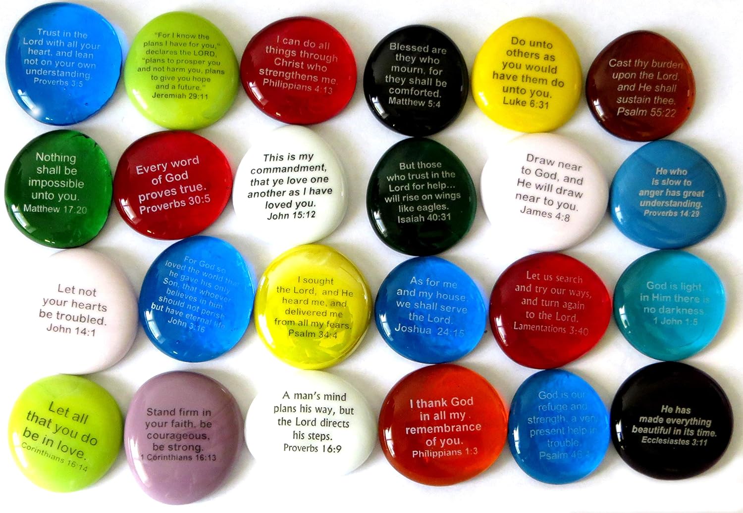 Lifeforce Glass Bible Verses Stones Set I