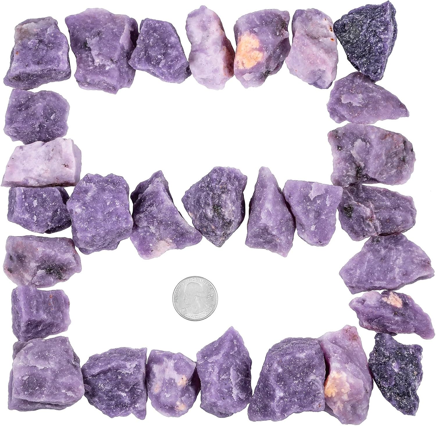 Nupuyai Natural Raw Stones for Tumbling and Decor Lilac 8-14 PCS