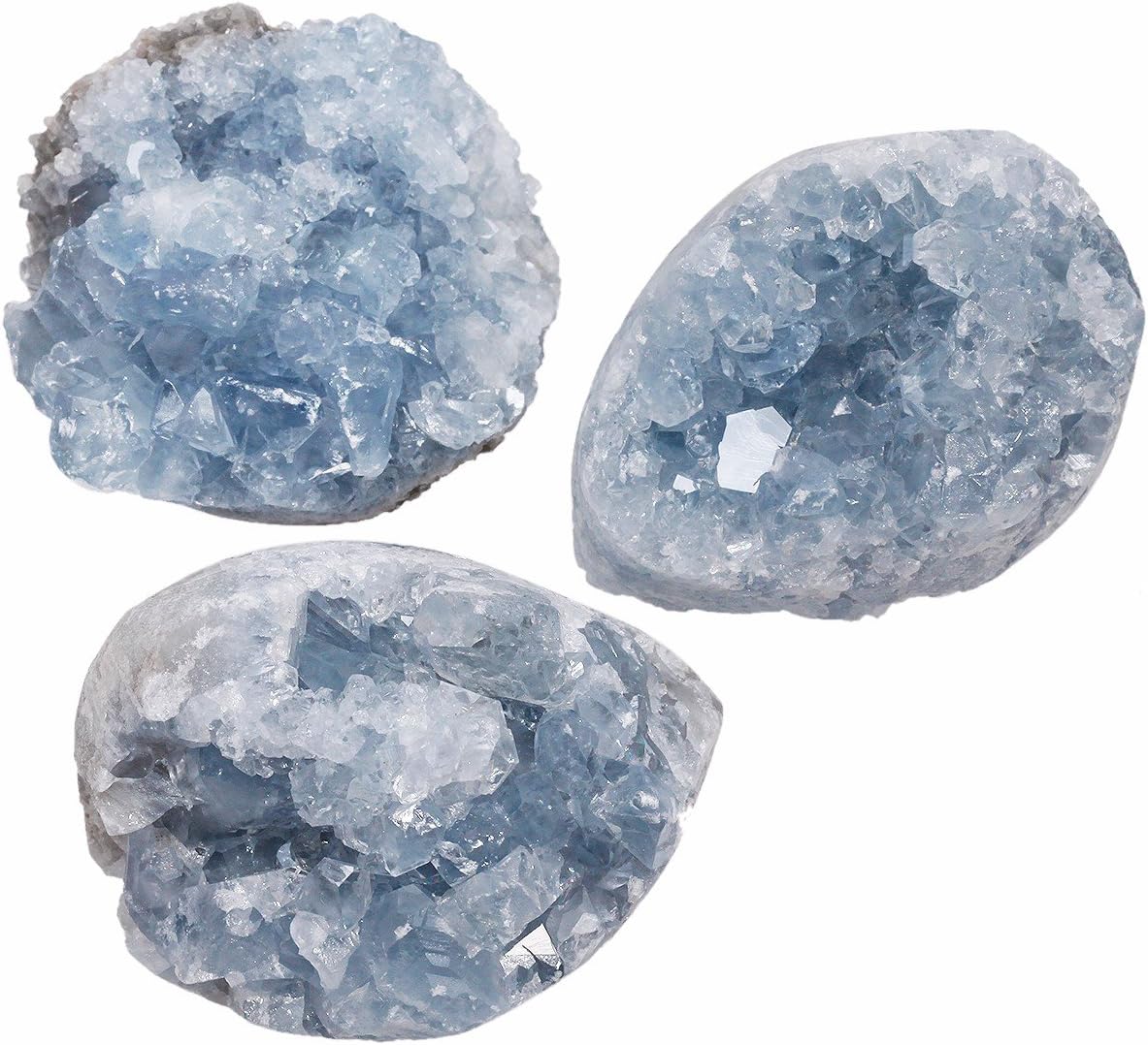 Rockcloud Natural Blue Celestite Crystal Cluster Home Decoration