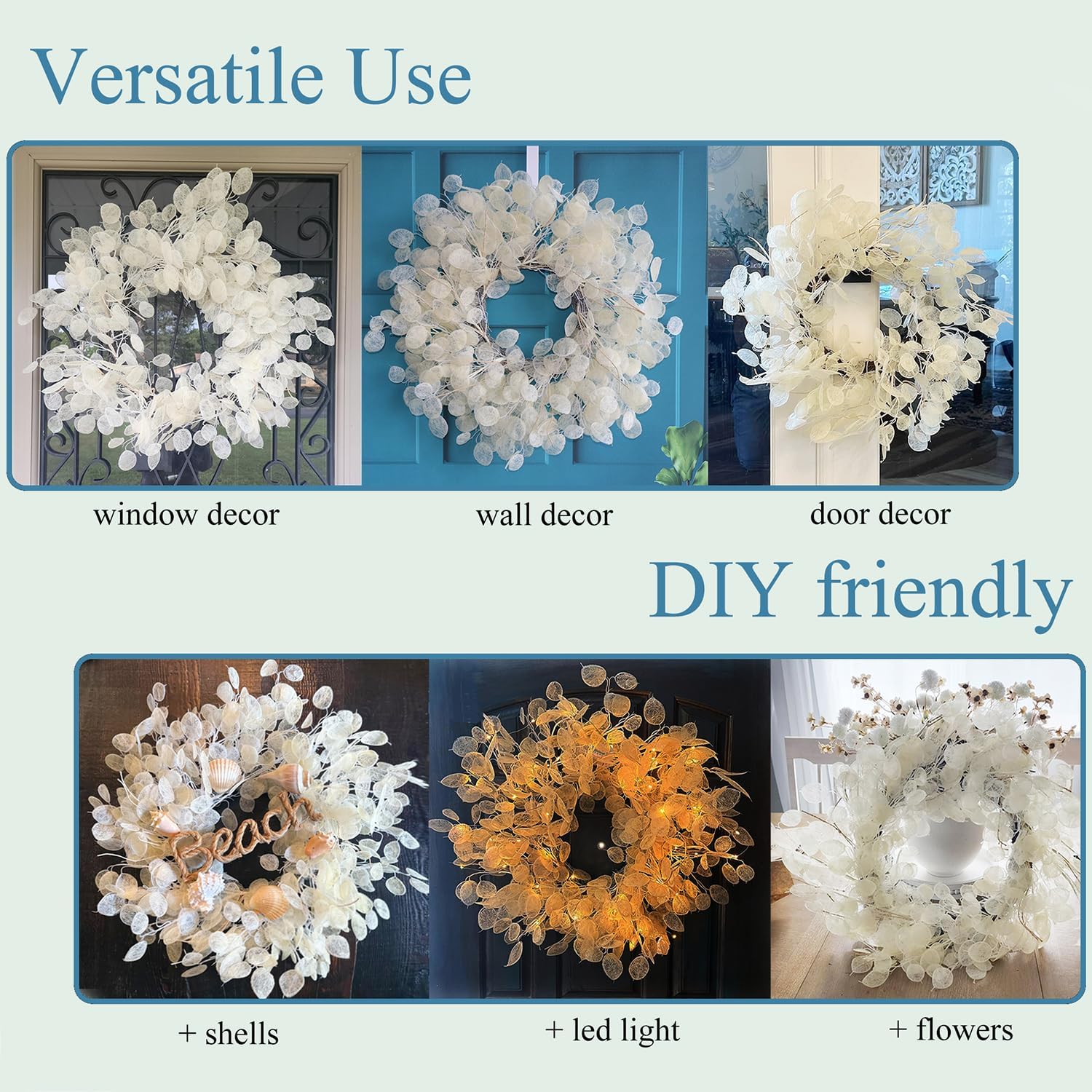 22 to 24 Off White Wreath for Front Door