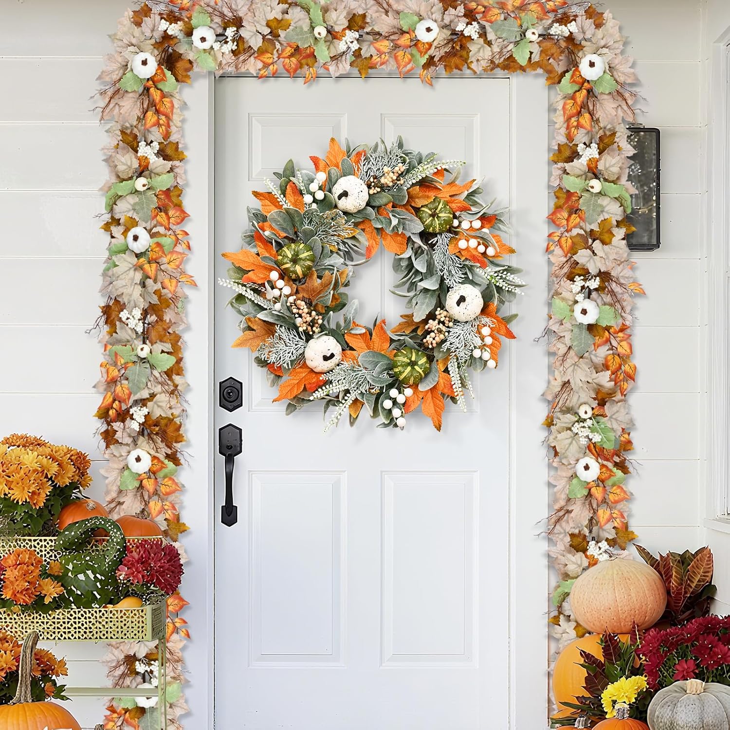 Stunning 22 Inch Fall Wreath for Front Door