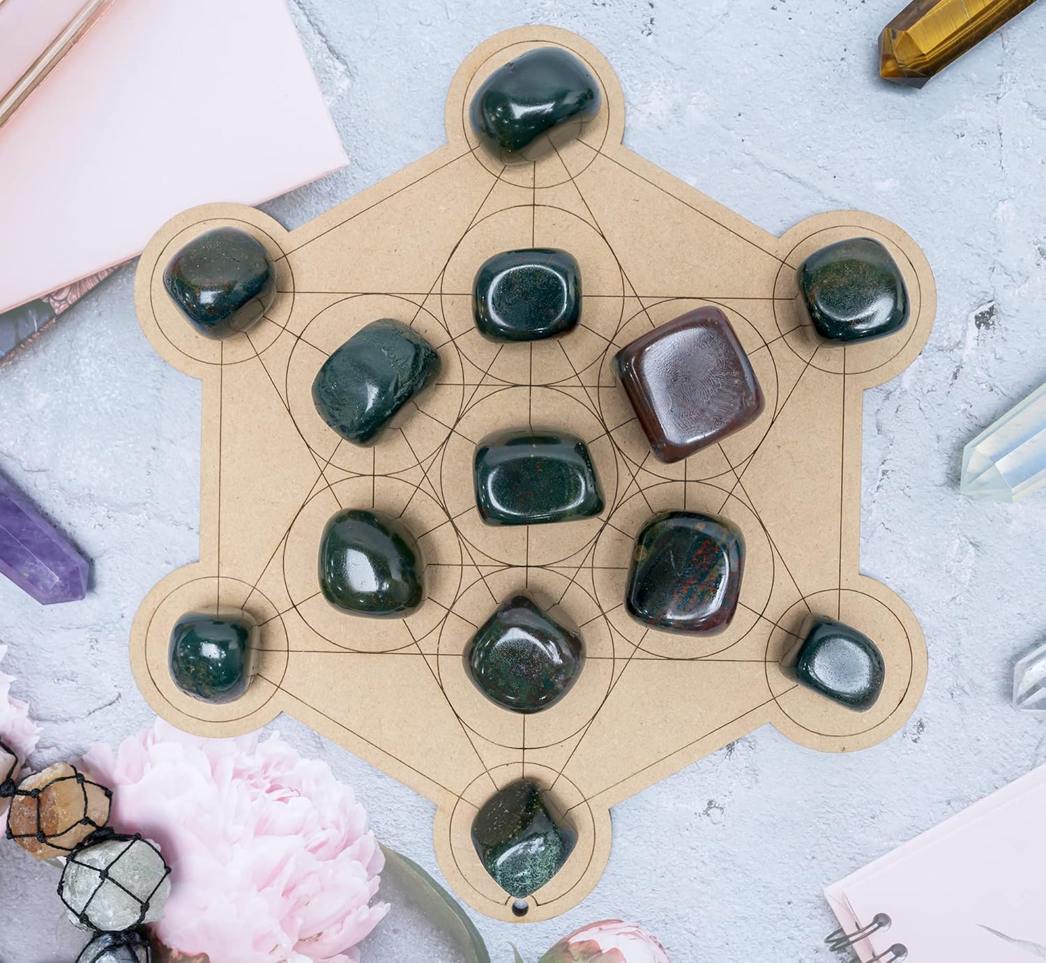 ZAICUS Tumbled Stones Set for Decor Feng Shui Jewelry