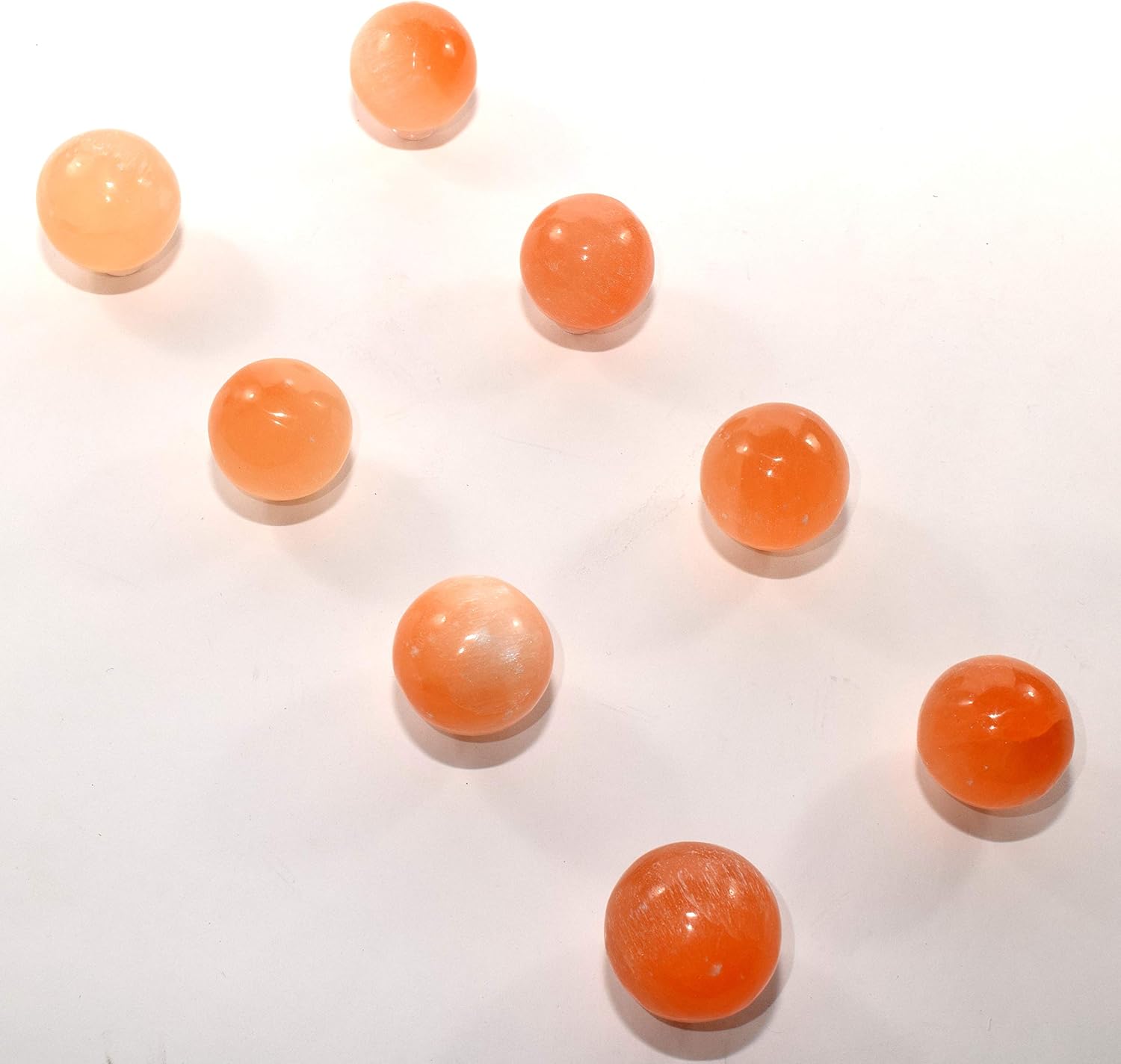 HQRP 40mm Natural Orange Selenite Sphere With Stand