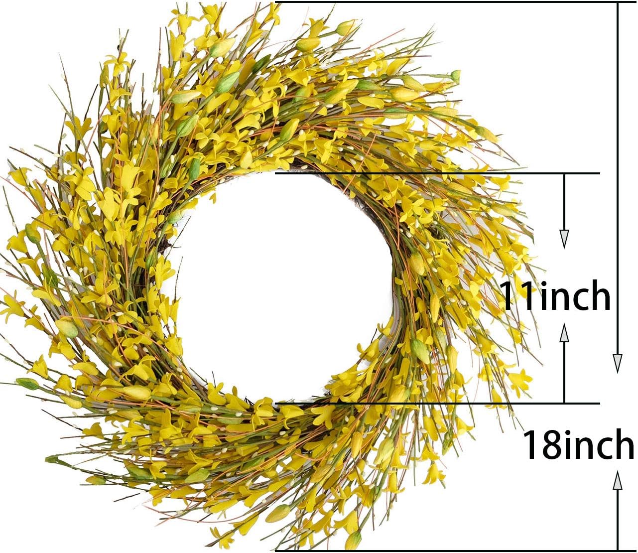 Bibelot 18 Inch Artificial Forsythia Flower Wreath
