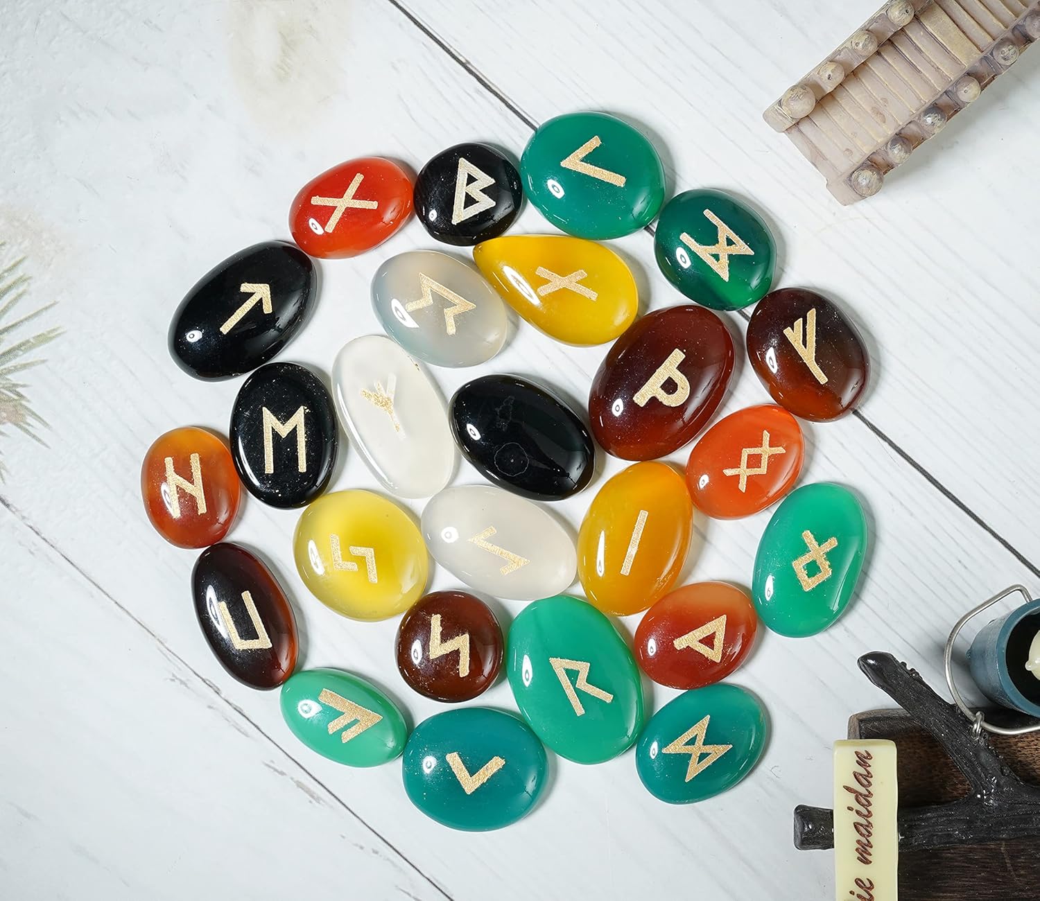 Crocon Seven Chakra Gemstone Tree Feng Shui Figurine Set