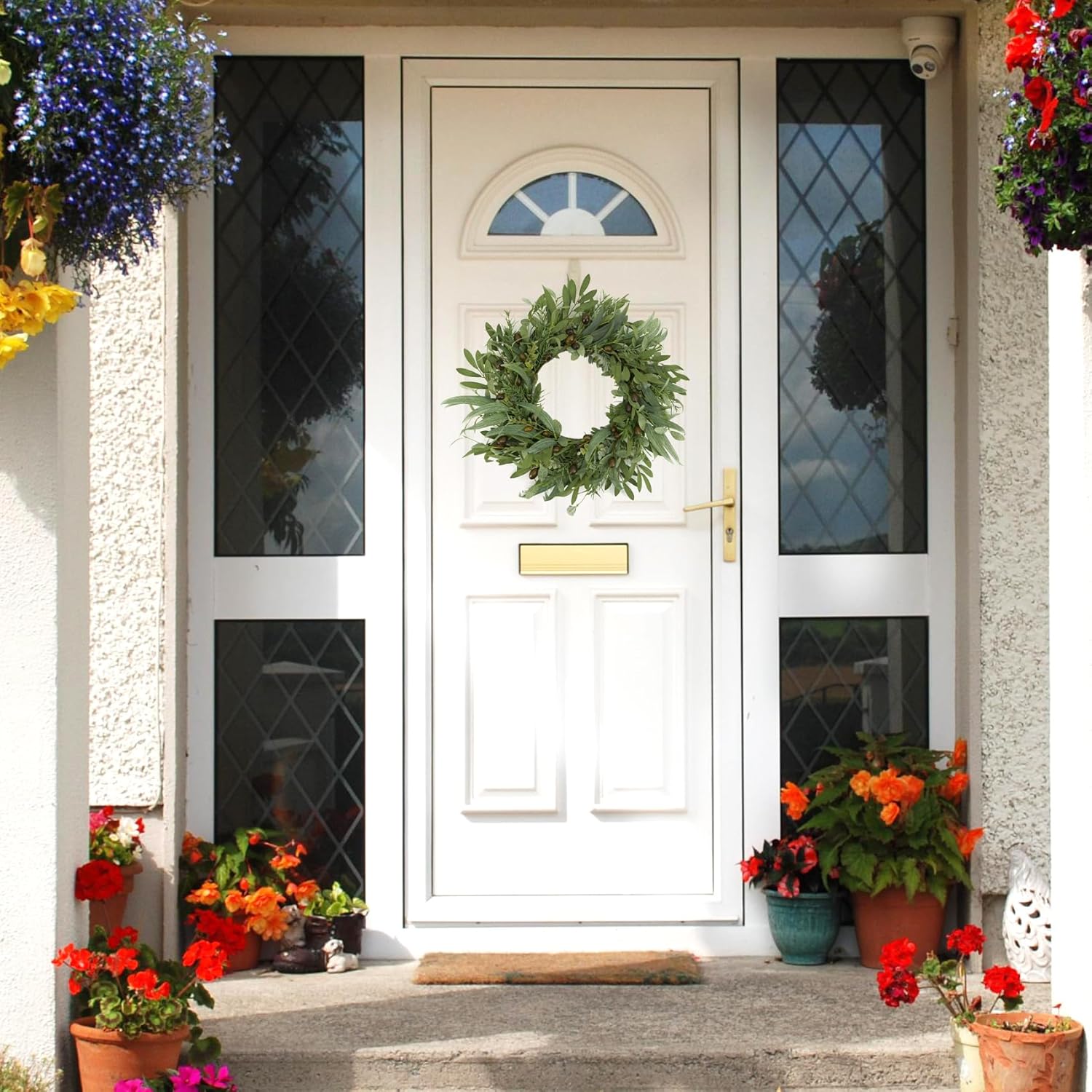 22 Inch Olive Wreath Front Door Decor