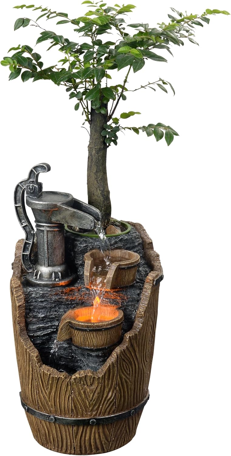 Tabletop Fountain with LED Lights for Relaxation and Air Purification