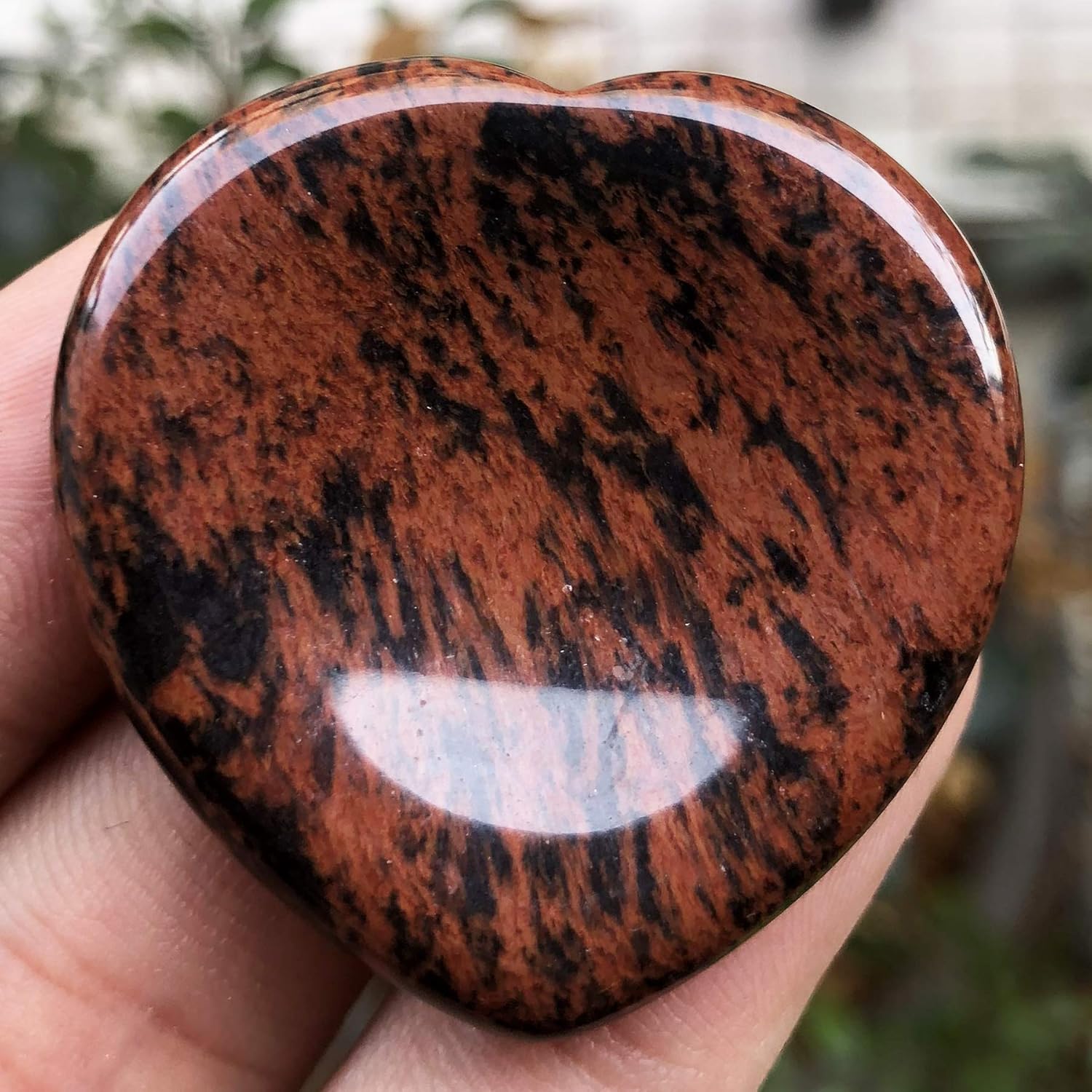 Fekuar Natural Mahogany Obsidian Crystal Worry Stone