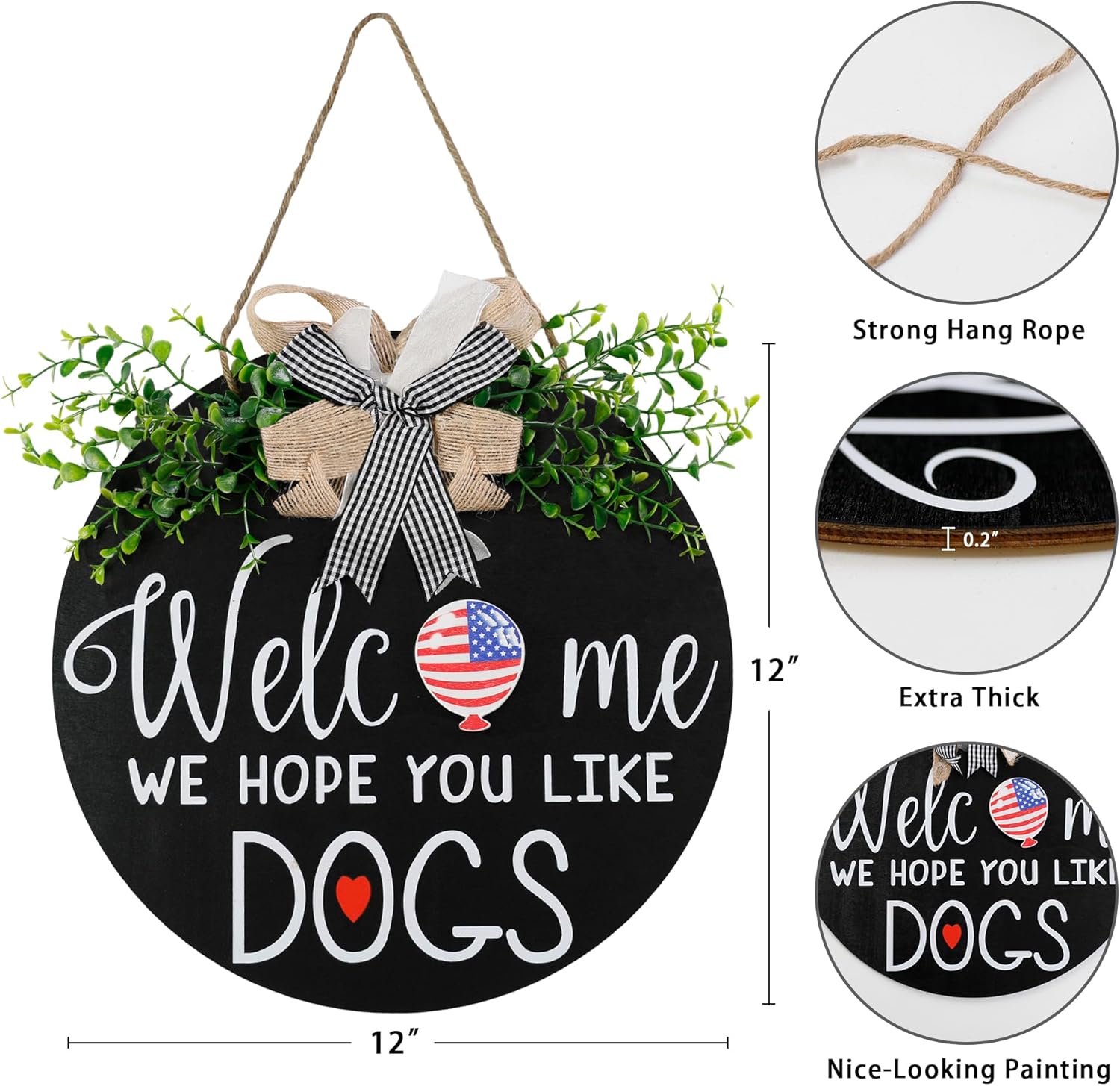 Zavothy Interchangeable Welcome Wreath Sign for Farmhouse Front Porch Decor