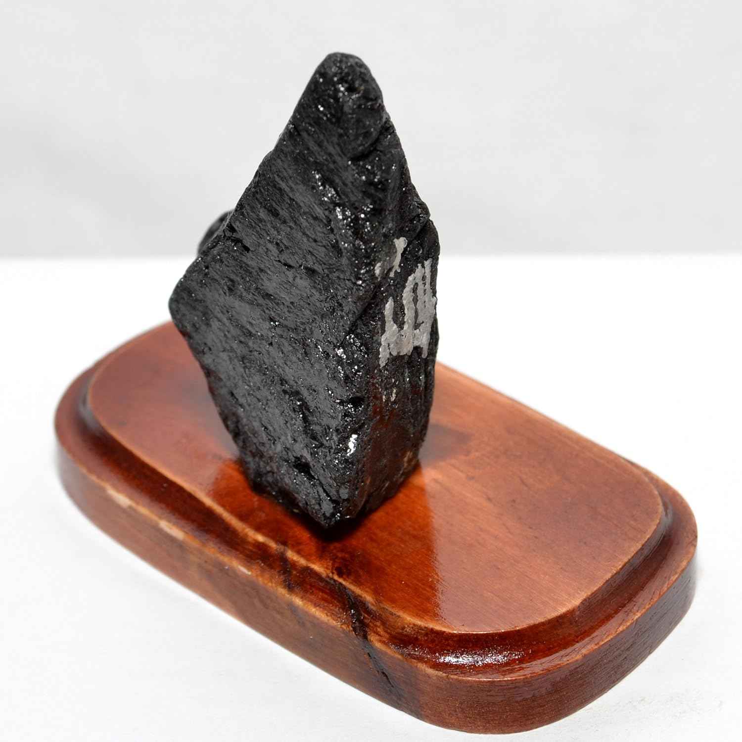 HQRP 78mm Black Tourmaline Crystal on Wood Base