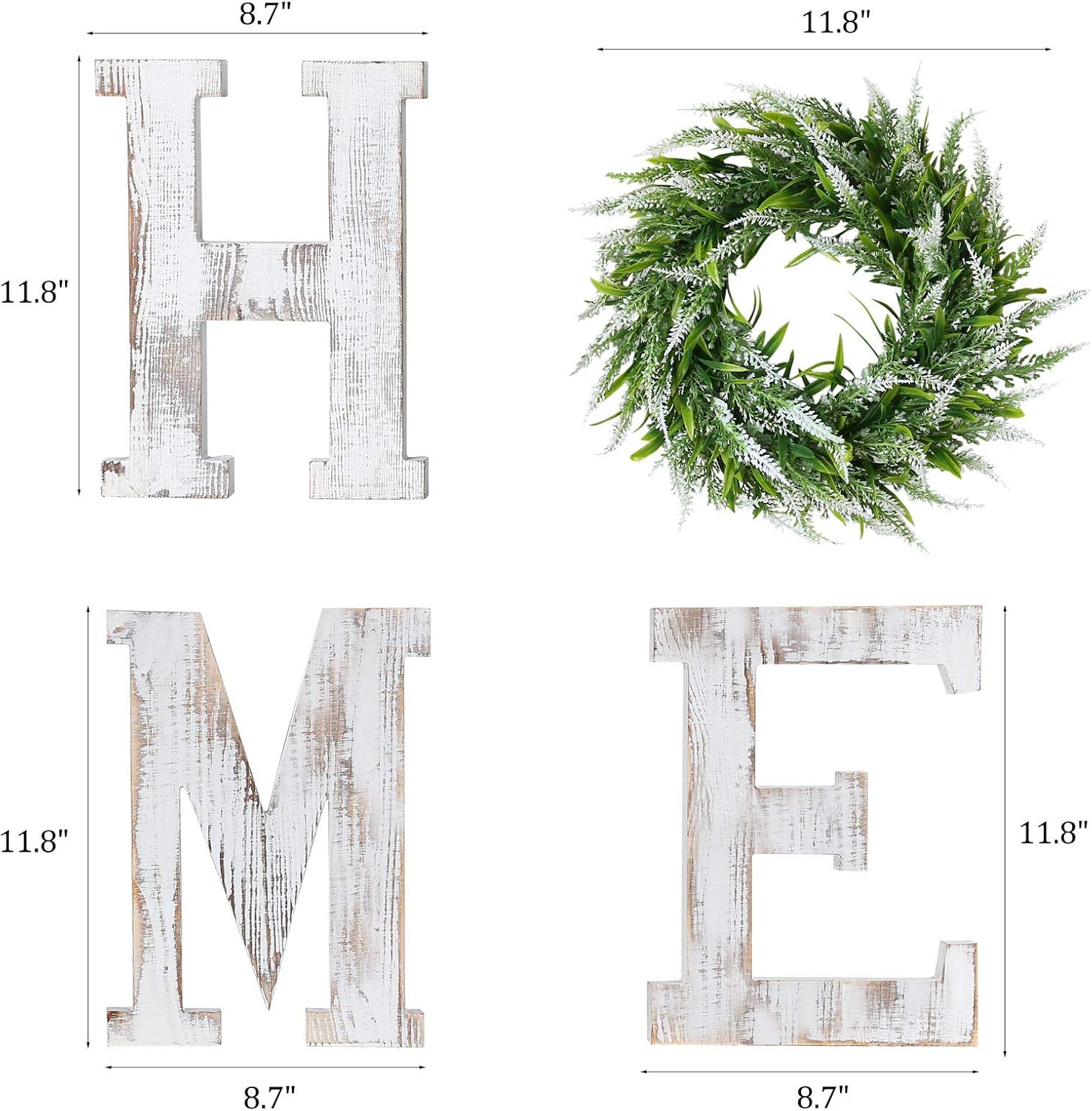 LOSOUR Farmhouse Decor Wood Letters Wreath