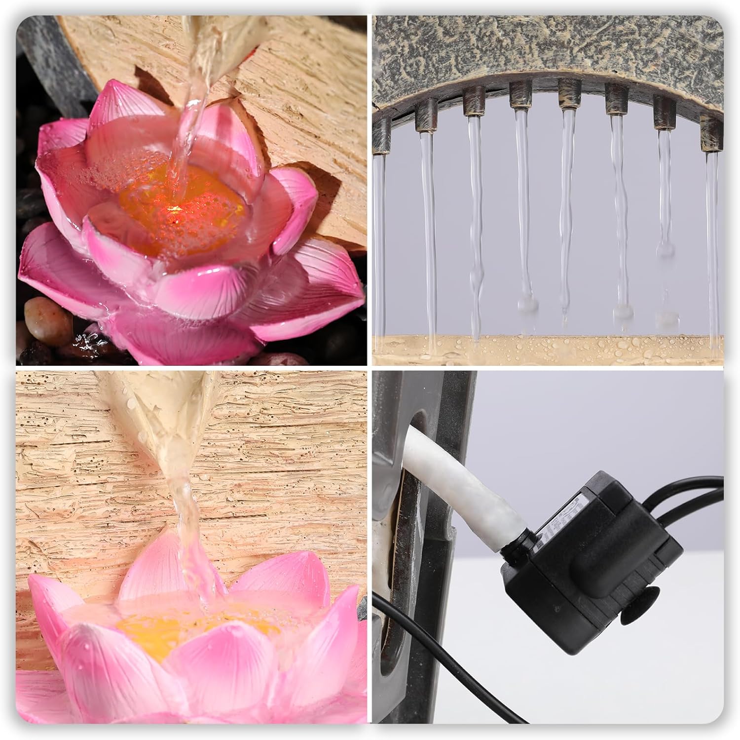 Vipush Tabletop Water Fountain with LED Light