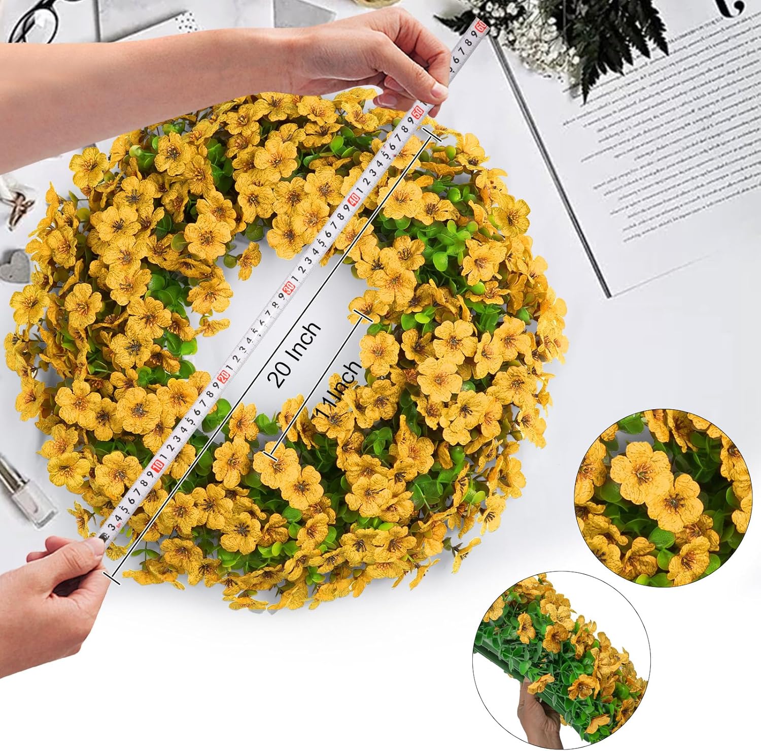 20 Inch Artificial Spring Summer Wreath for Front Door