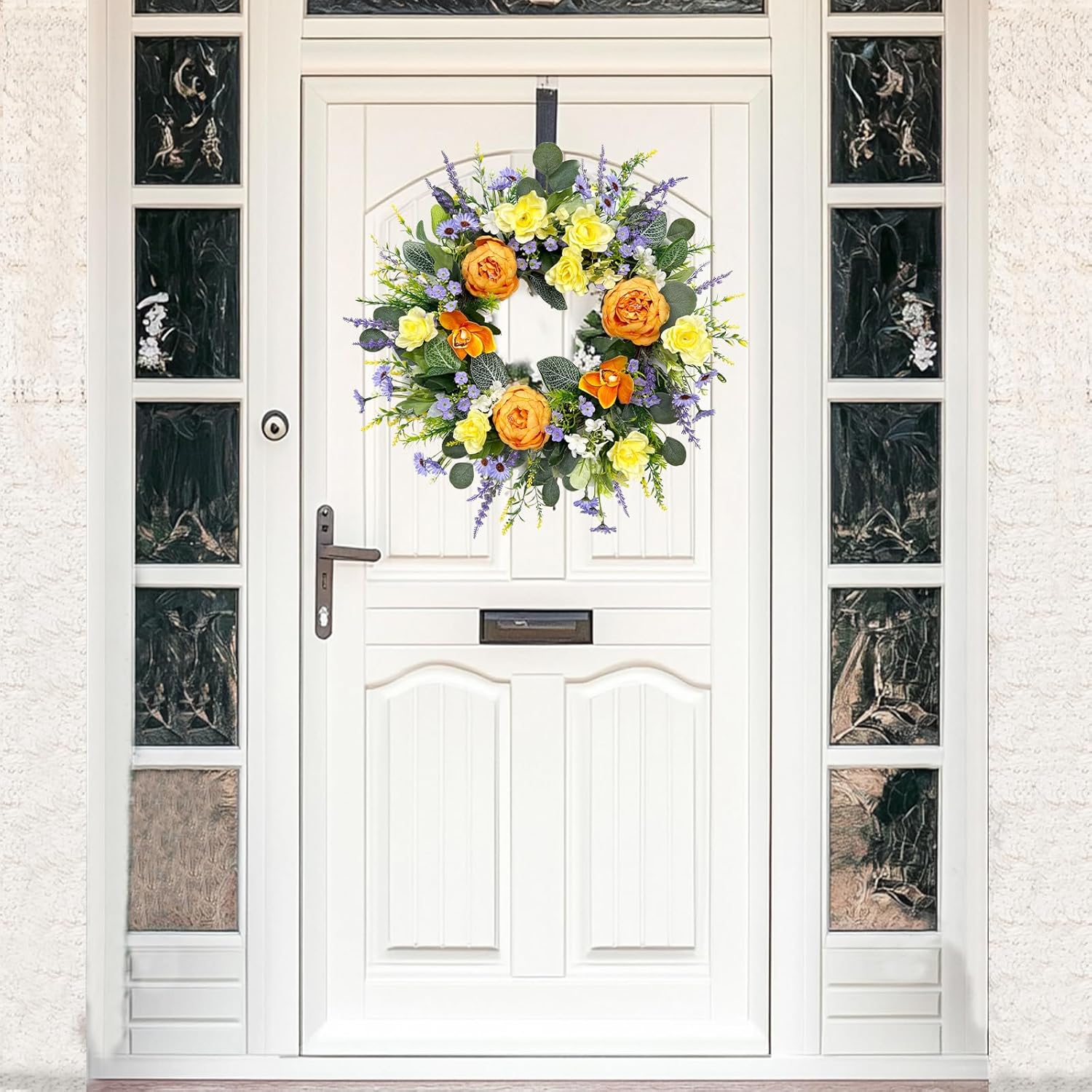 22 Inch Handmade Spring Wreath Front Door Decor