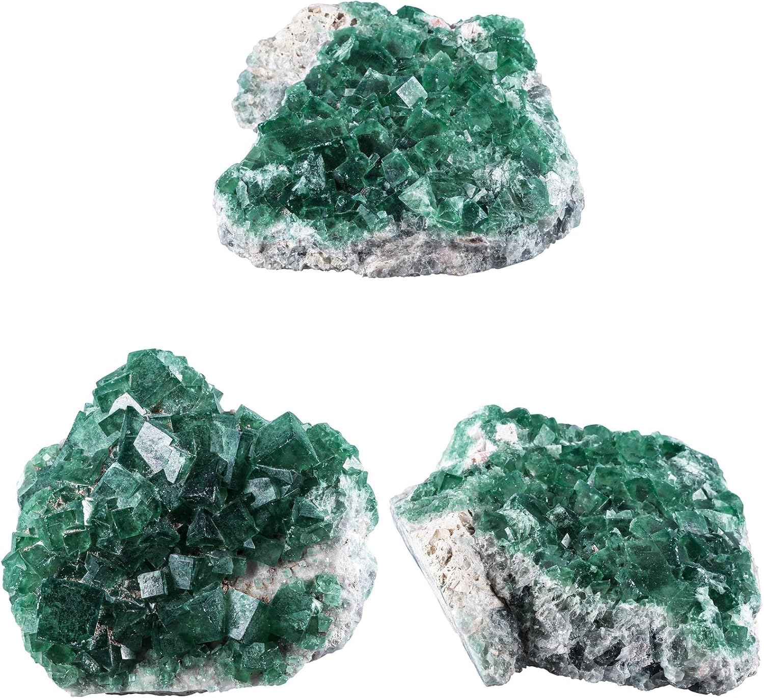 Rockcloud Natural Fluorite Crystal Geode Cluster for Meditation and Feng Shui