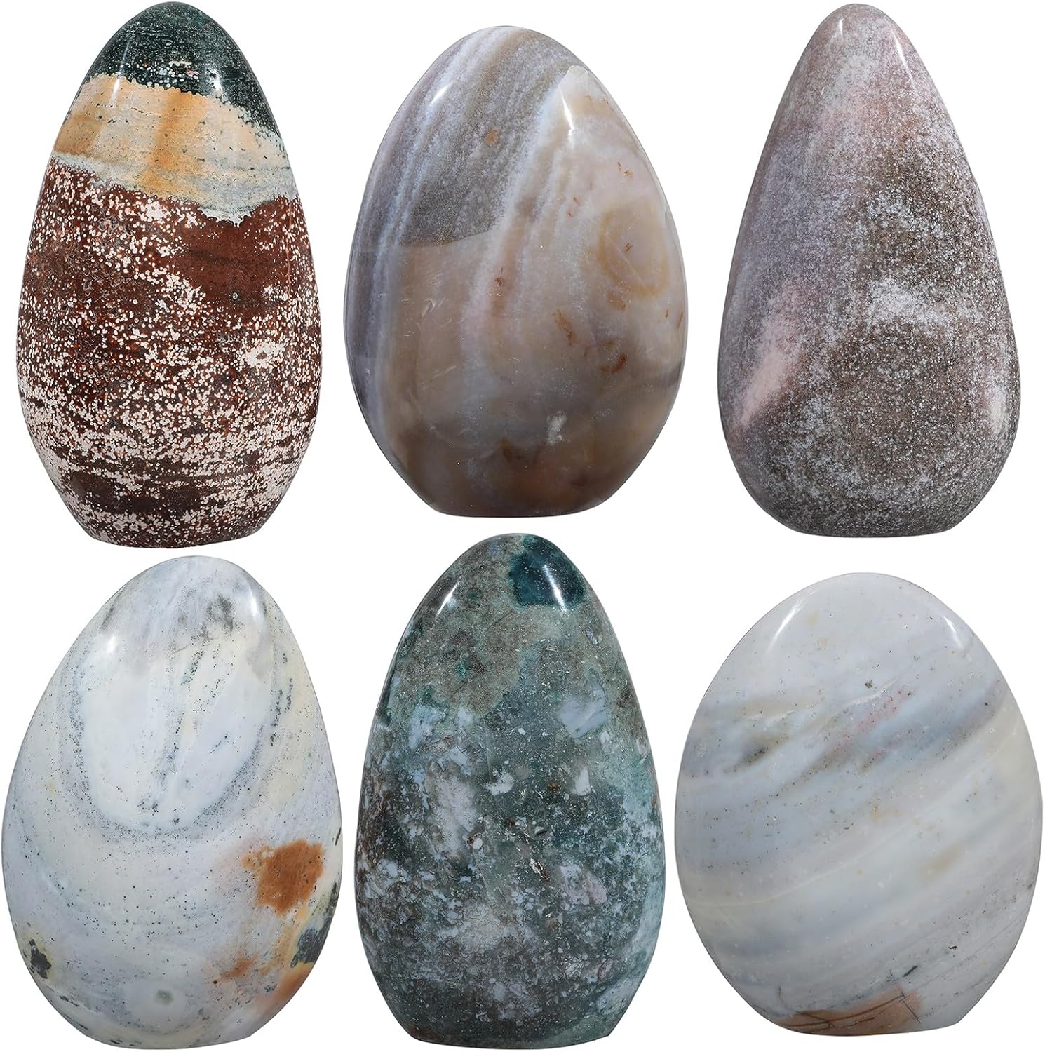 Nupuyai Natural Ocean Jasper Stone for Home Decor and Meditation