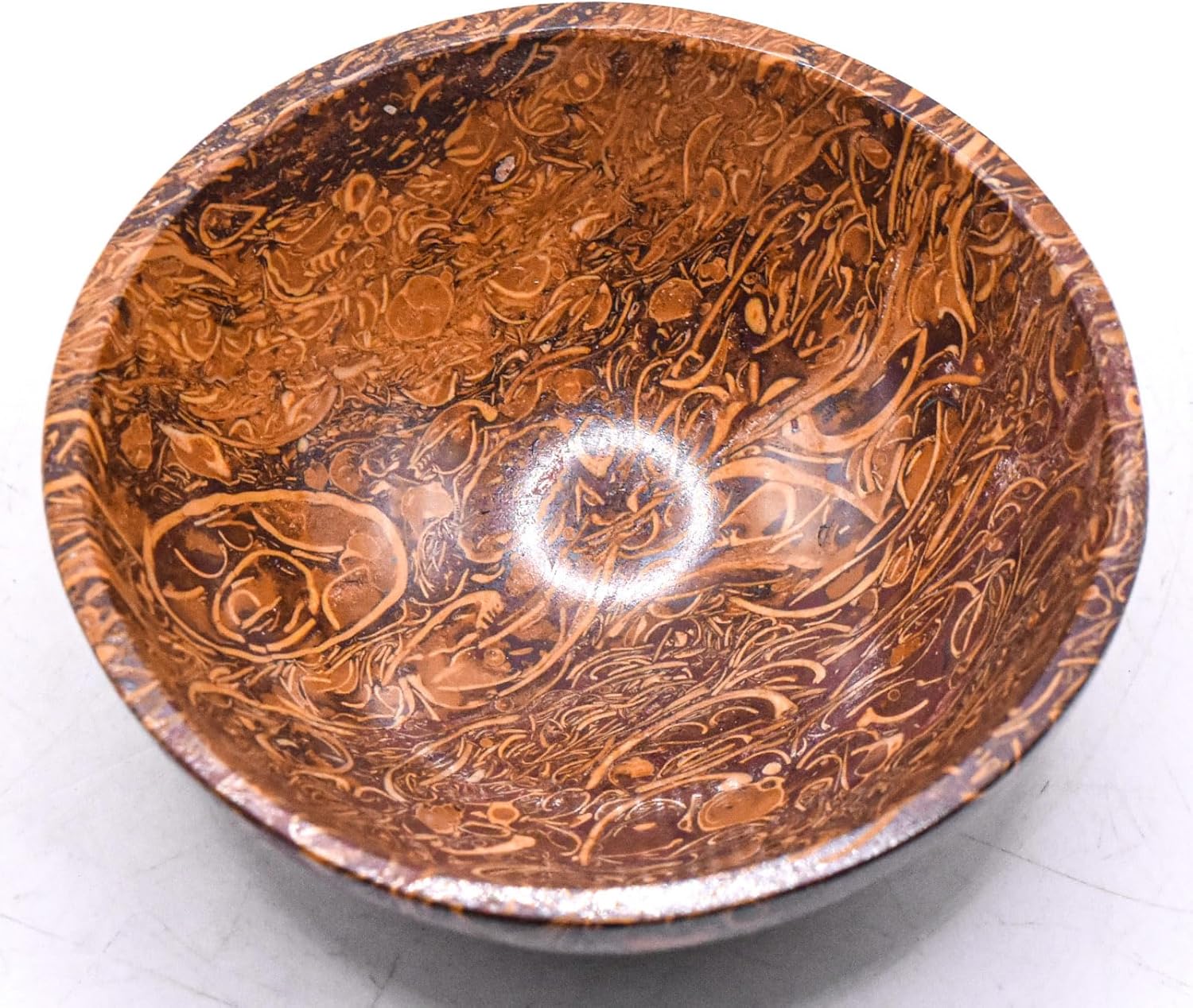 31 Inch Mariam Fossil Jasper Bowl Natural Gemstone Decor